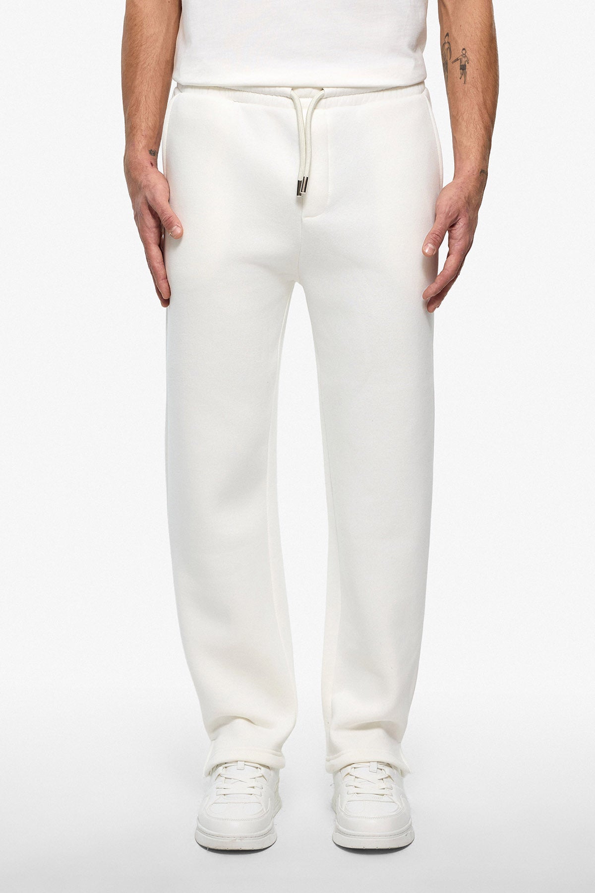 Pantalon jogg fente blanc
