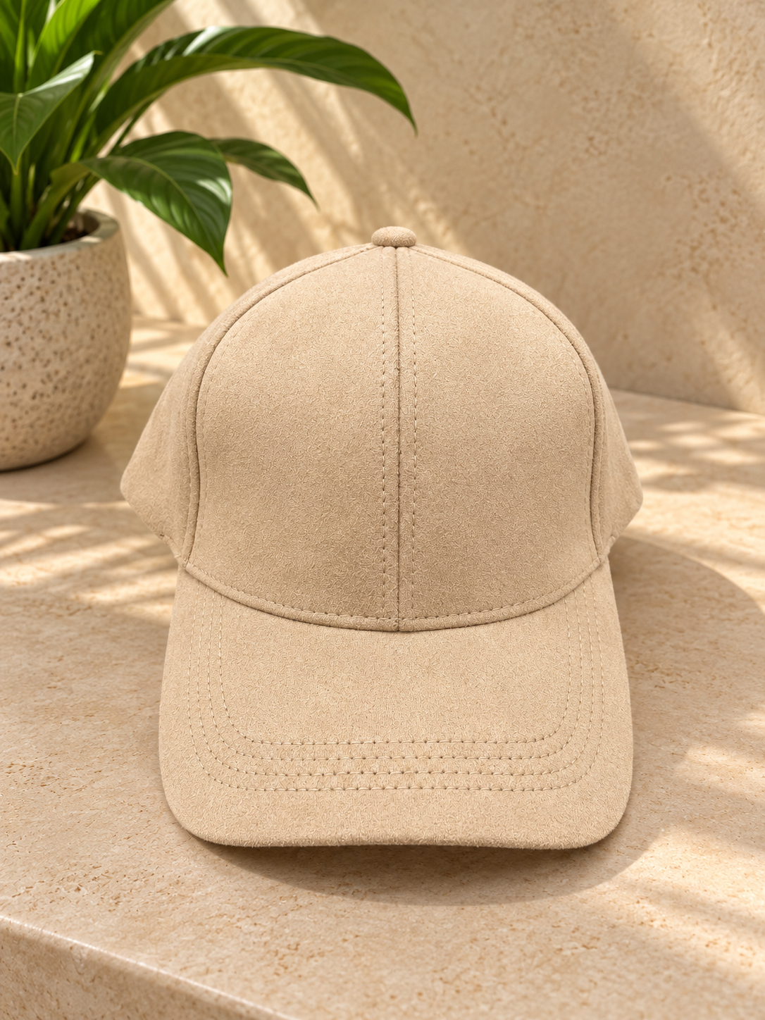 Casquette daim beige