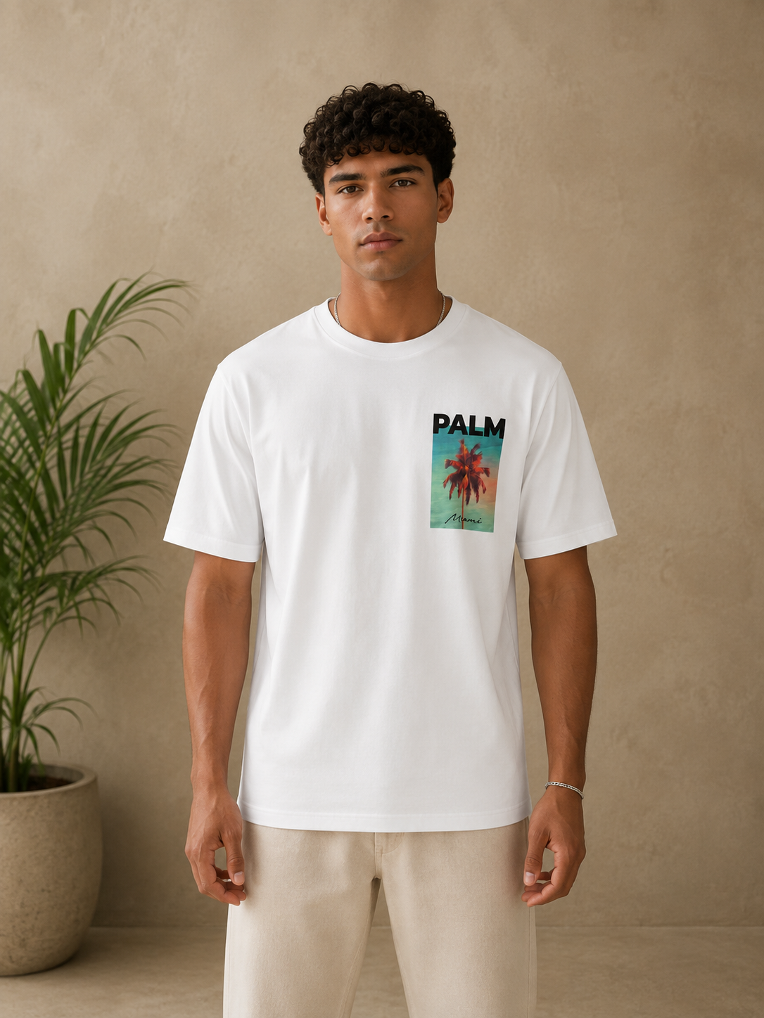 T-Shirt Palm blanc