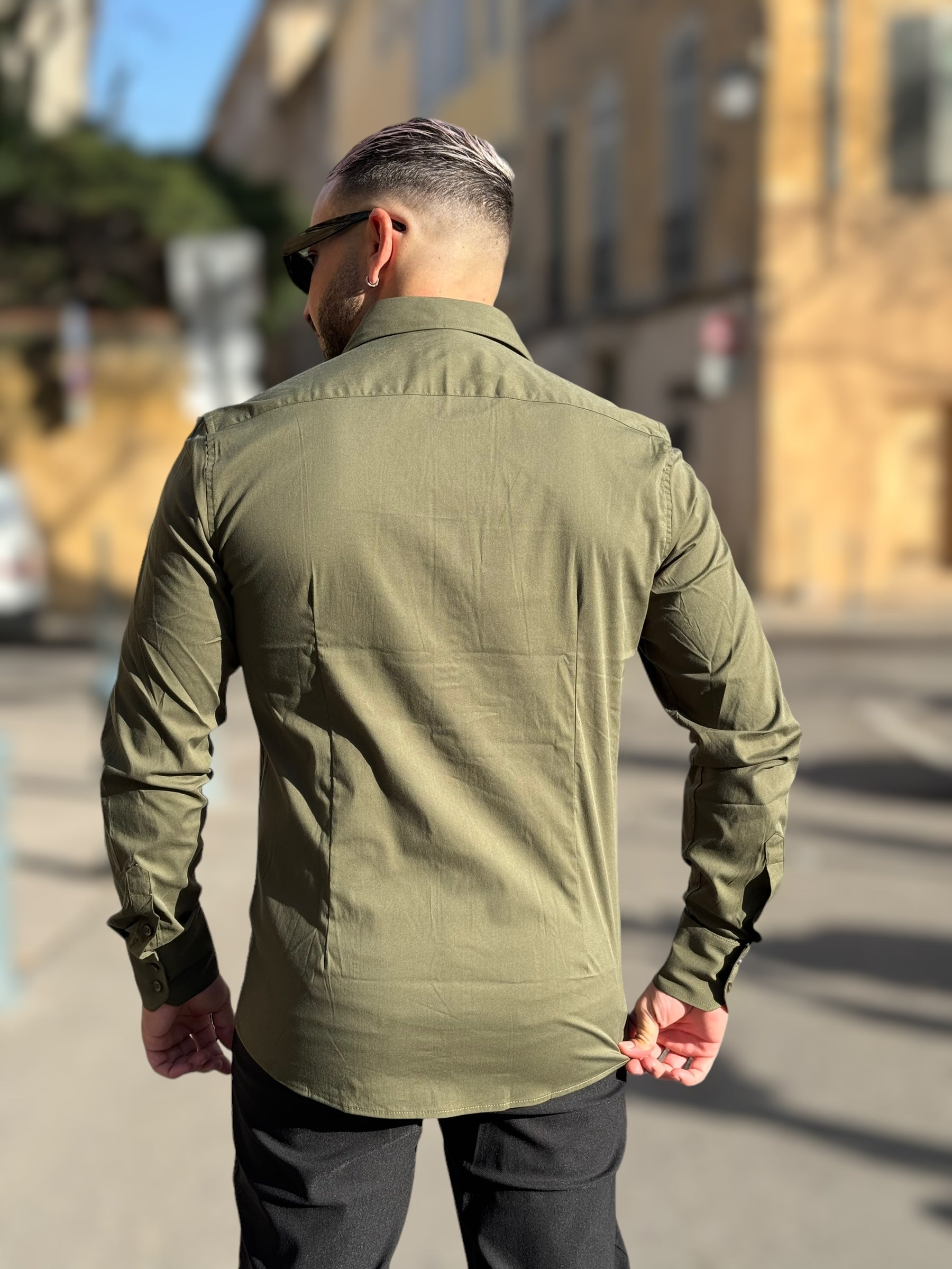 Frilivin - Chemise manche longue cosy kaki