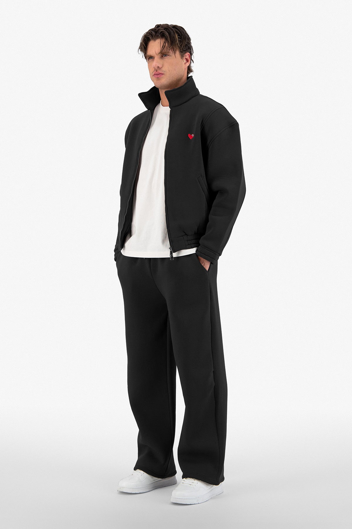 Veste noir petit cœur