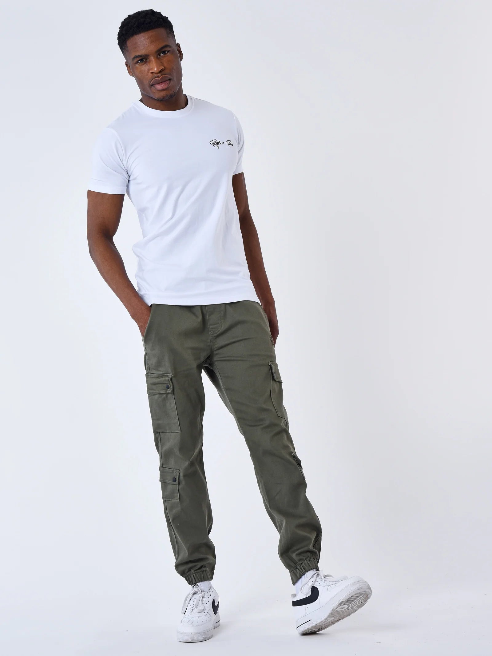 PXP - Pantalon cargo multipoches kaki