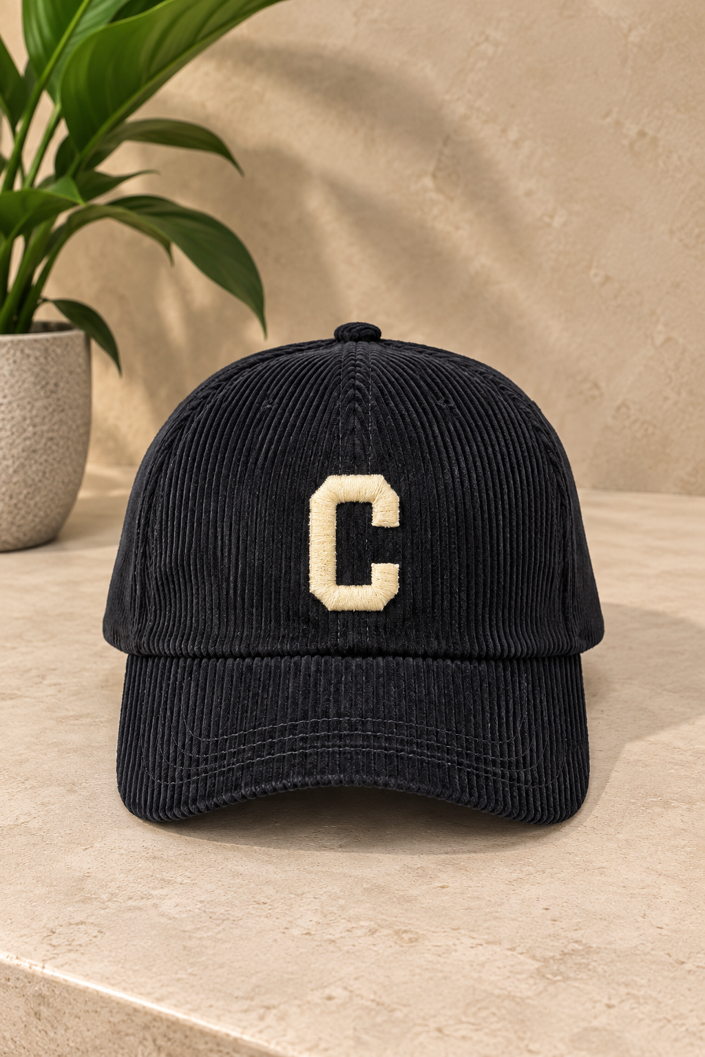 Casquette C velours noir