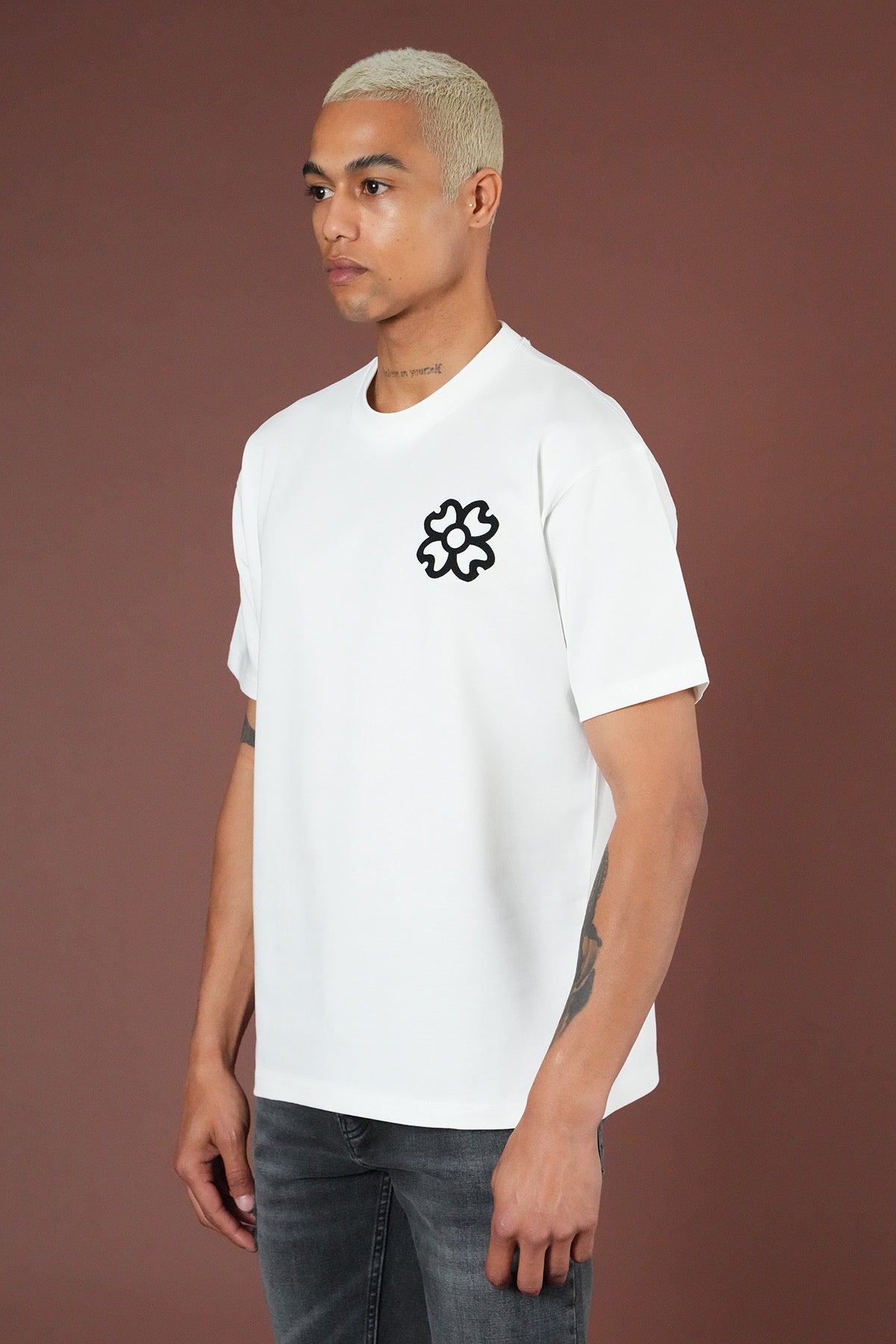 T-Shirt blanc Trèfle noir