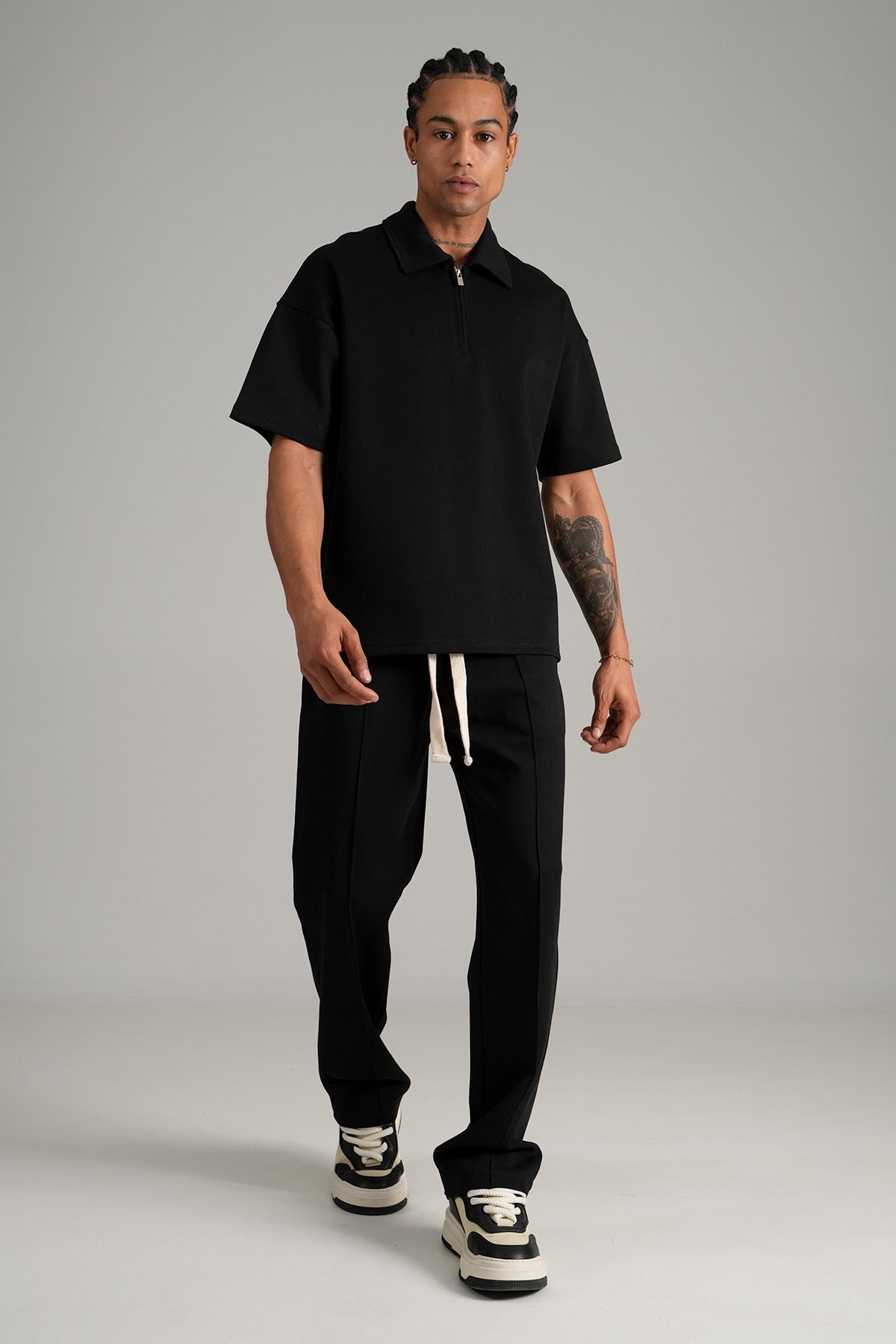 Ensemble noir Polo zip + pantalon