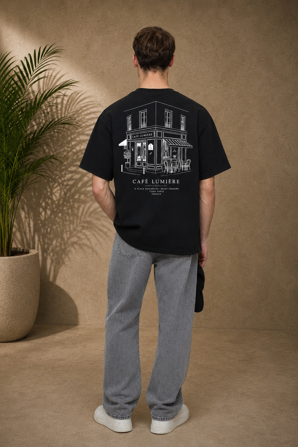T-shirt Café Lumière noir