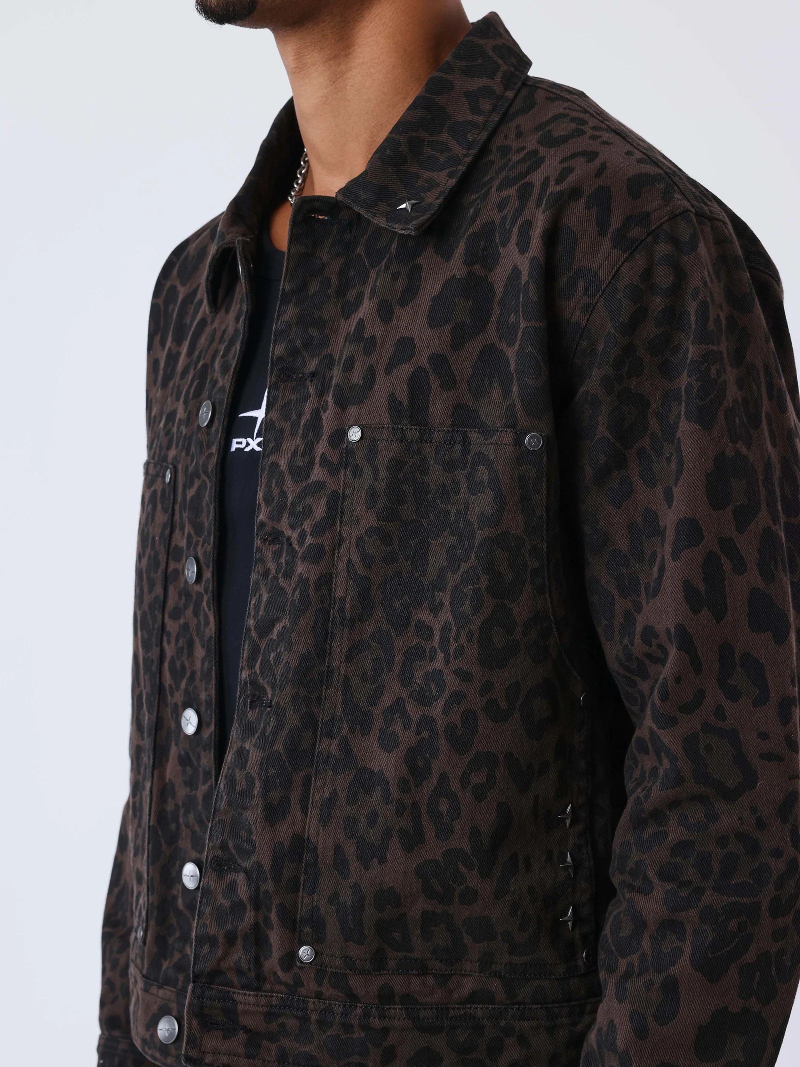 PXP - Veste denim léopard