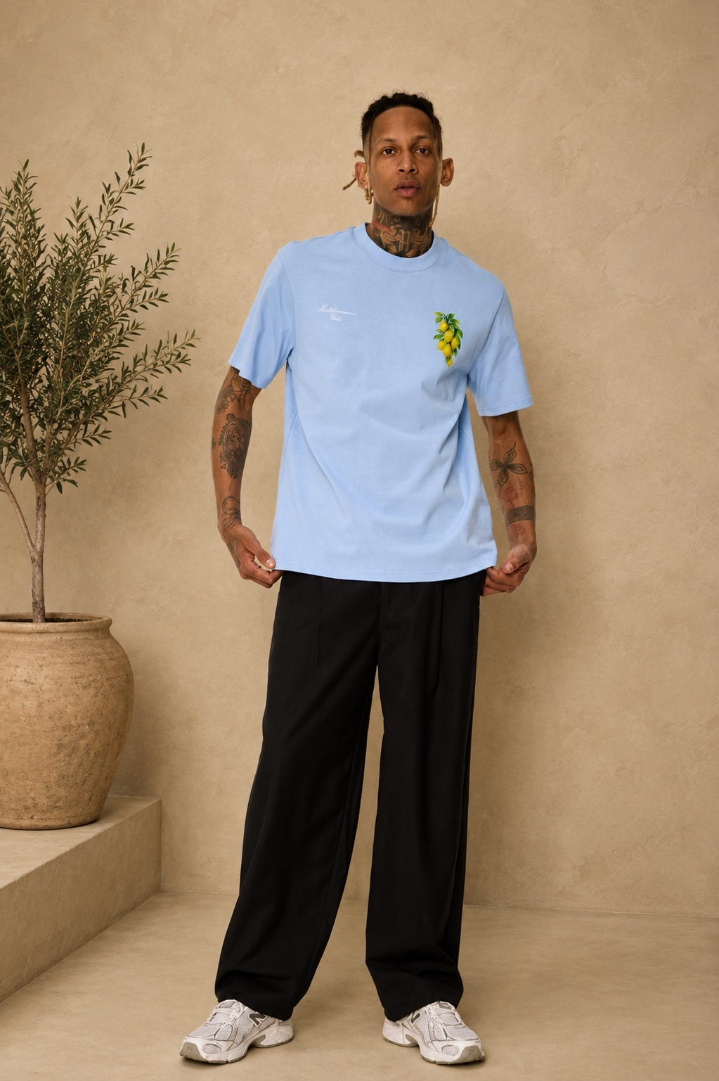 T-Shirt Citron bleu