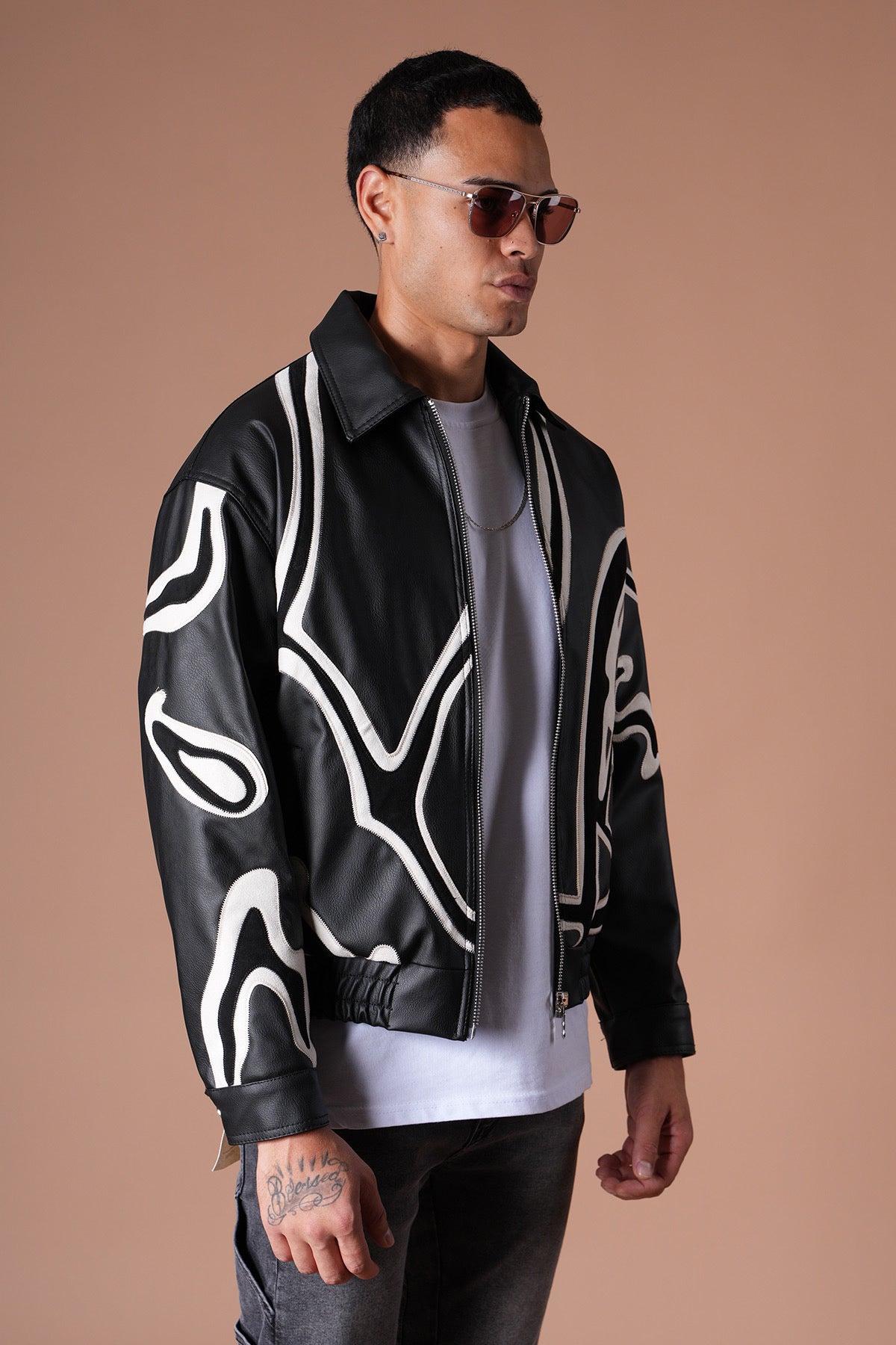 Veste Simili cuir Alpha noir