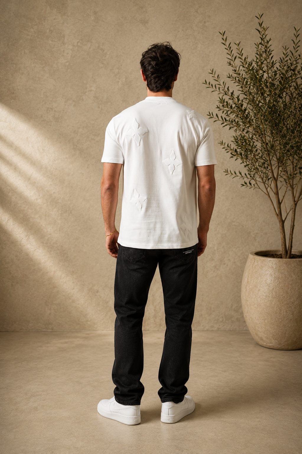 T-Shirt Trèfle relief blanc