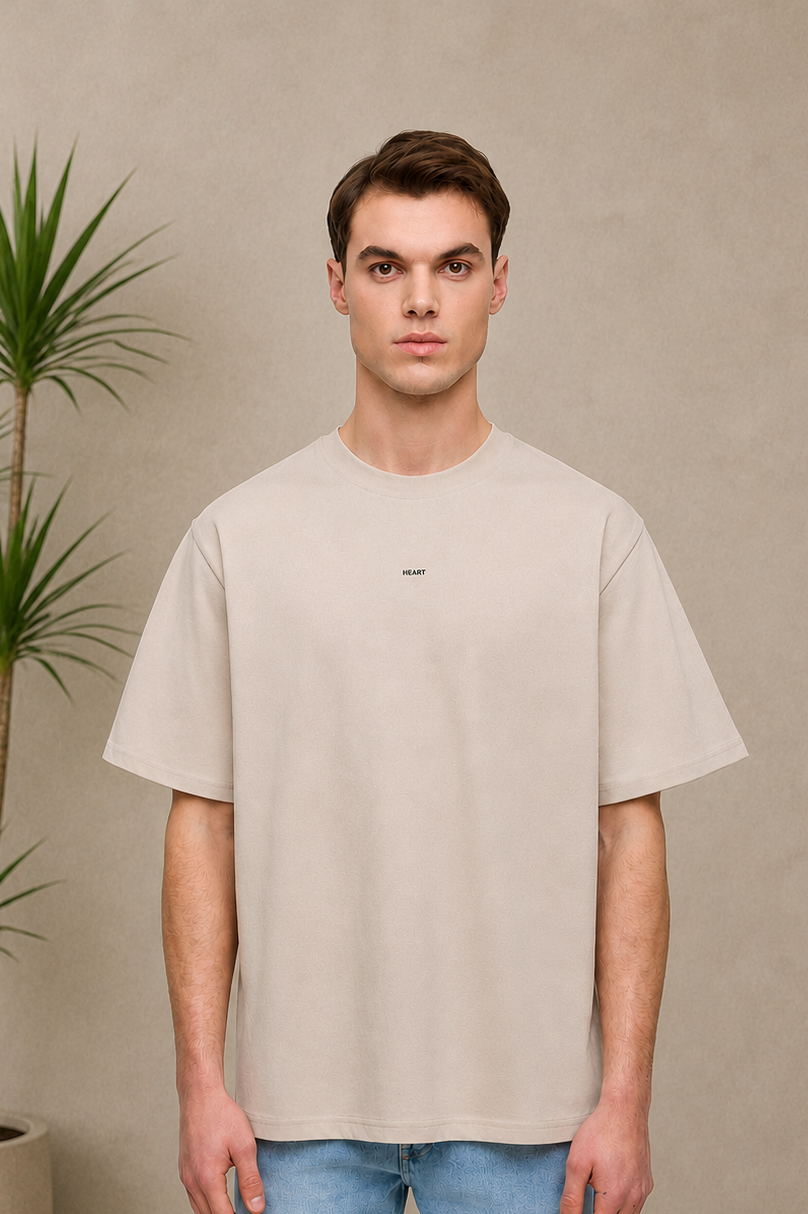 T-shirt Hearts beige