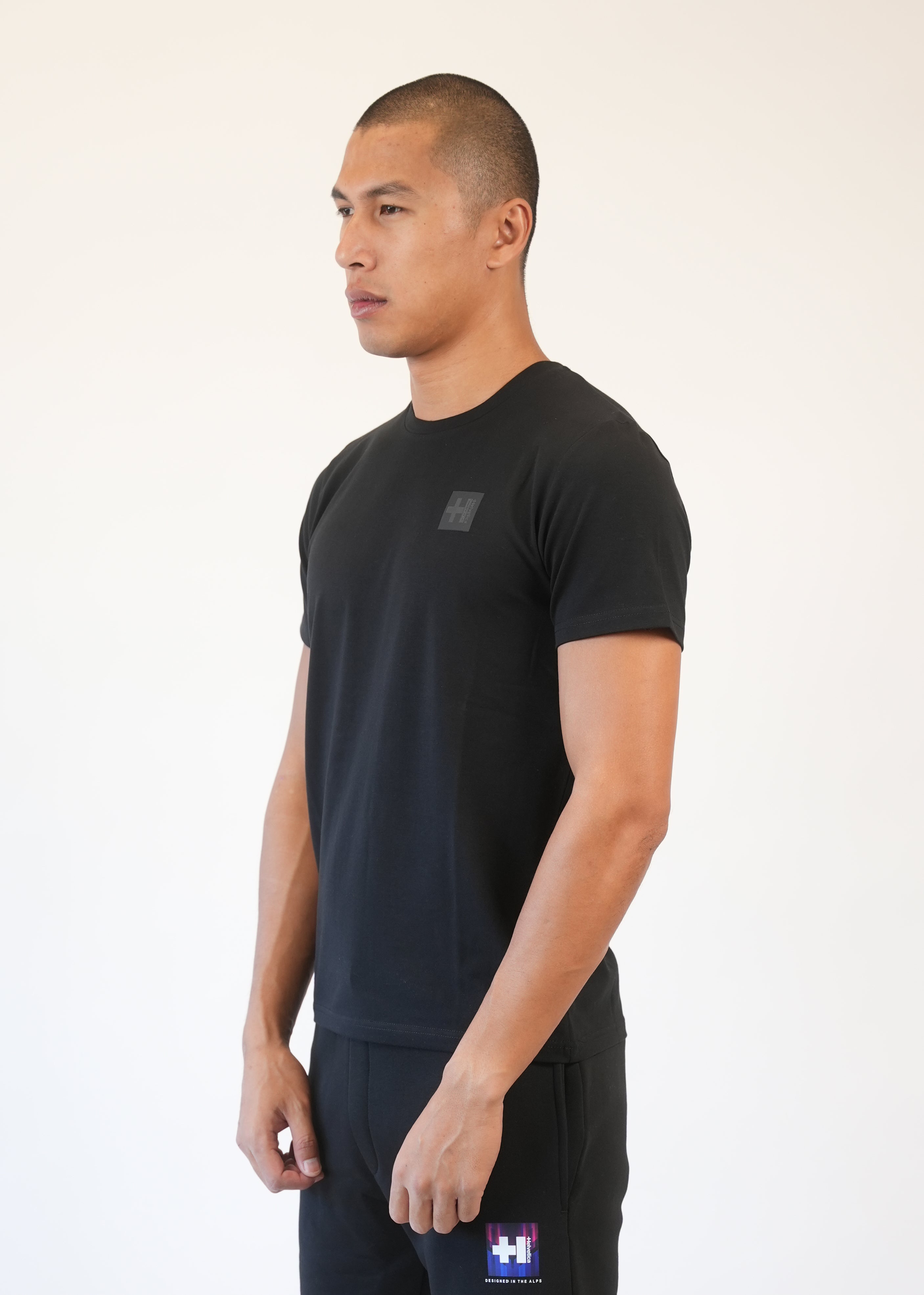 Helvetica - T-shirt Square noir