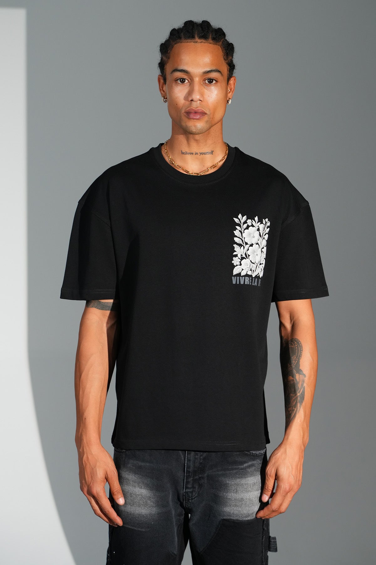 T-Shirt Vivre la vie noir