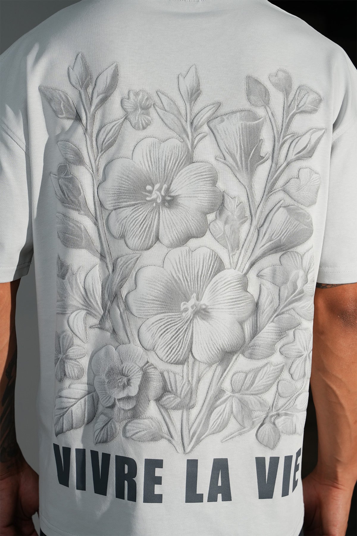 T-Shirt Vivre la vie gris