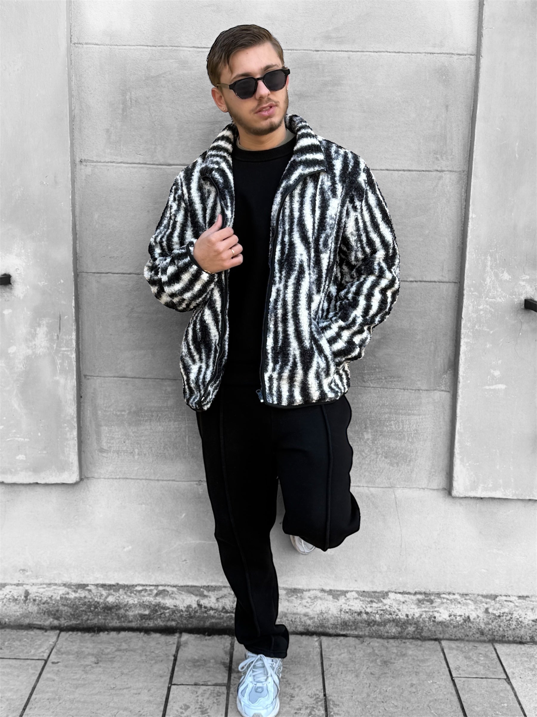 Veste laine zébrée