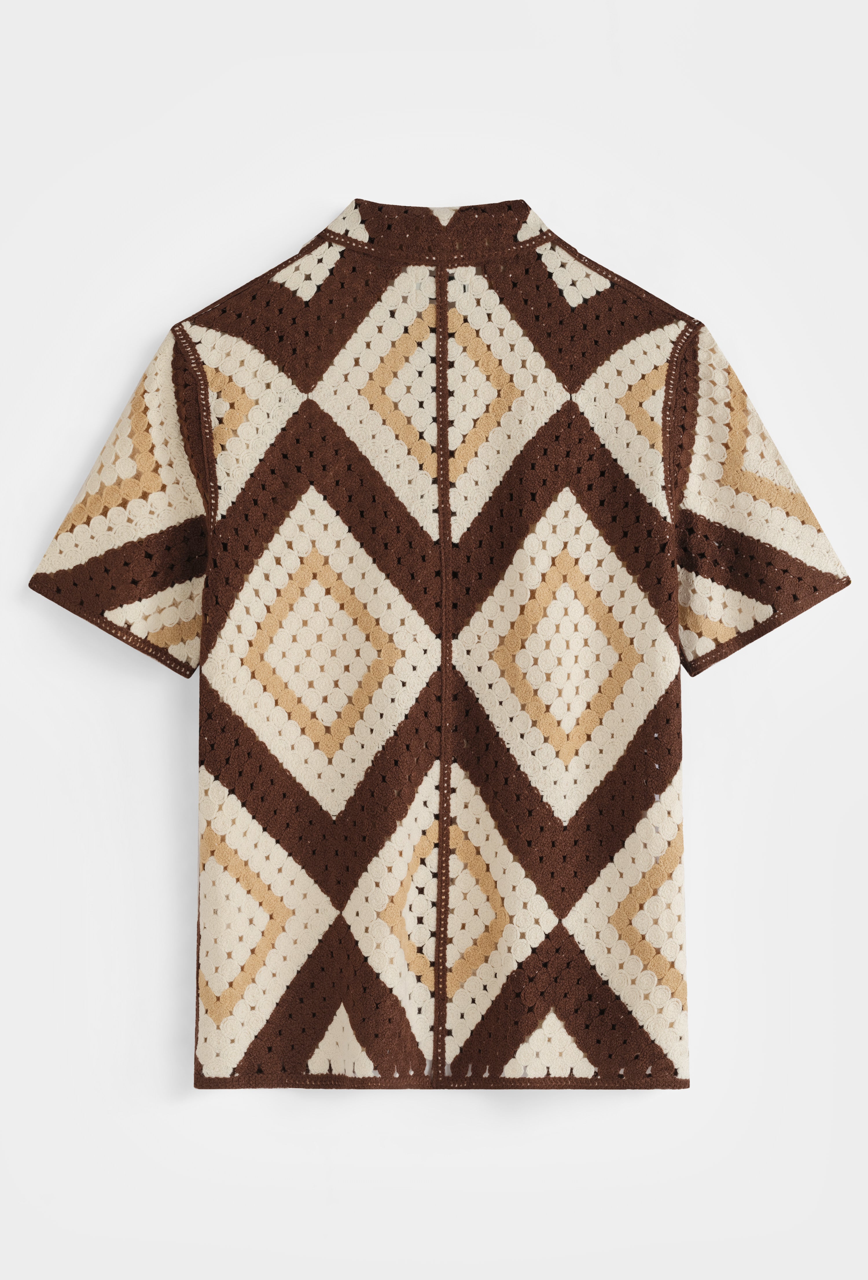 Chemise crochet marron beige