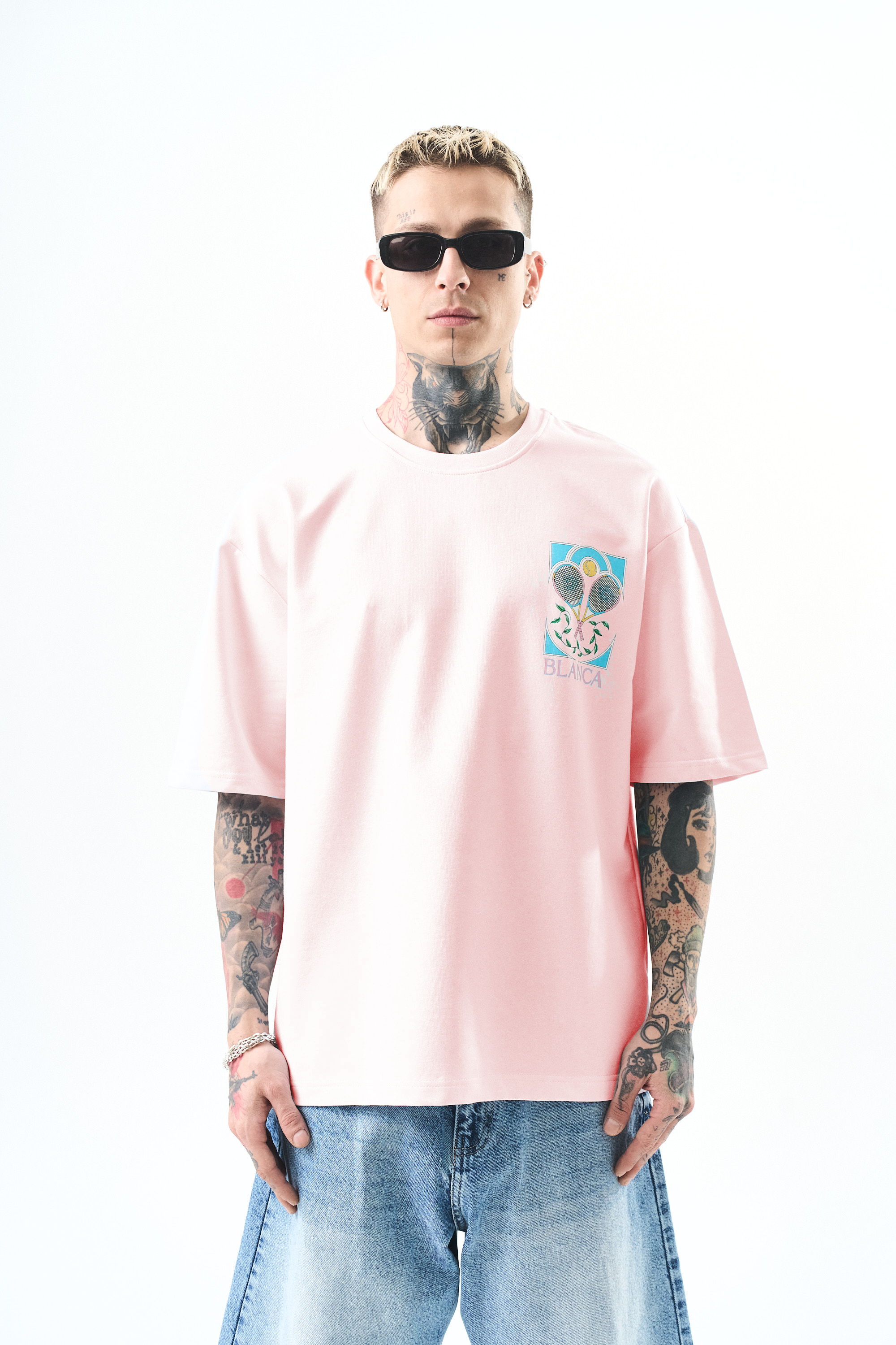 T-shirt Blanca raquette rose