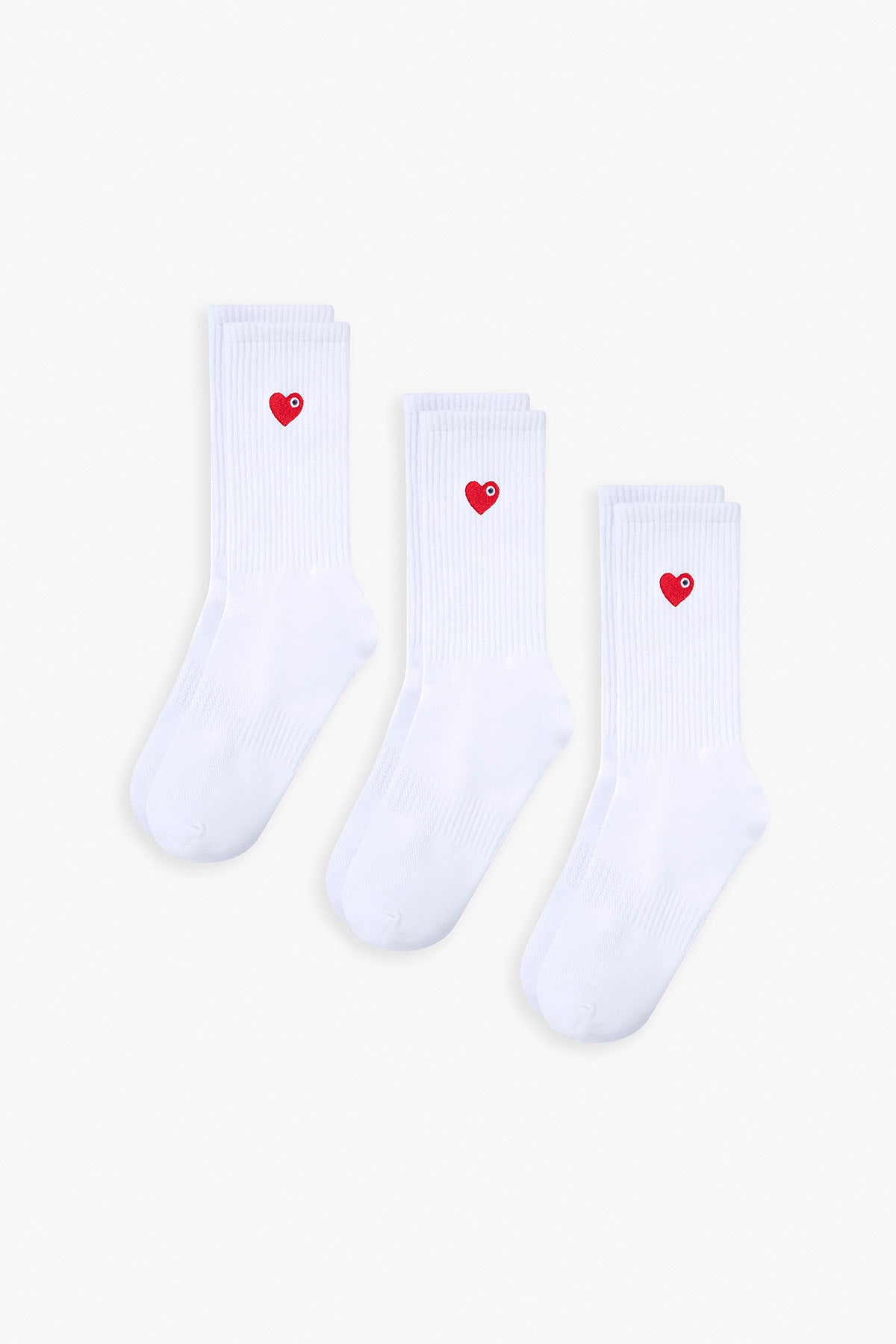 ADJ Chaussettes blanche cœur rouge