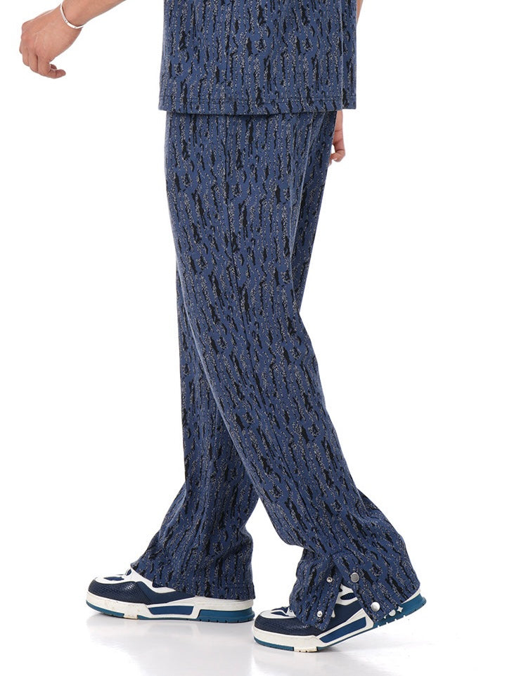 Pantalon motif noir indigo LL1116