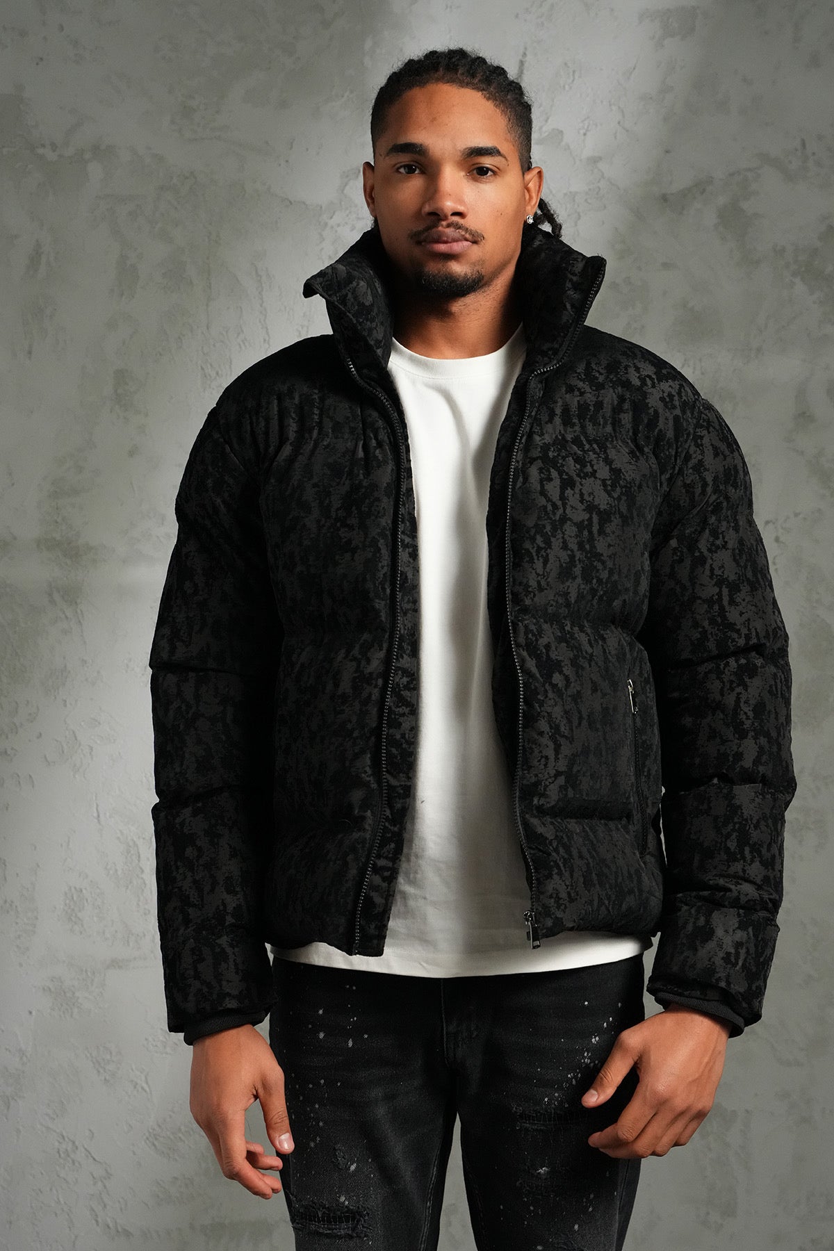 Doudoune motifs noir