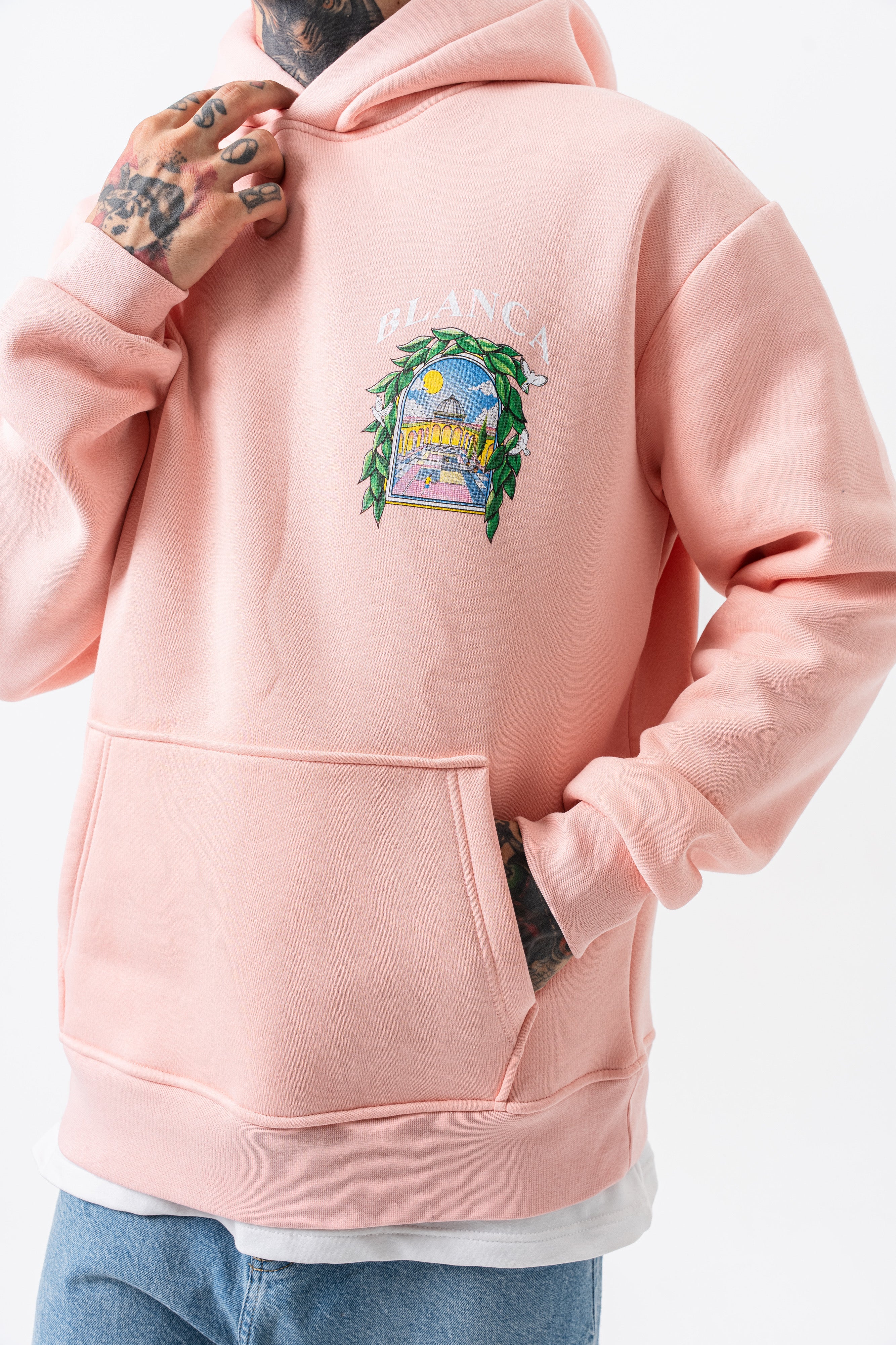 Sweat capuche BLANCA rose