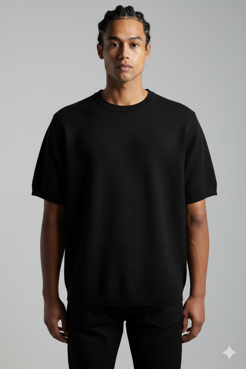 T-shirt épais noir motif