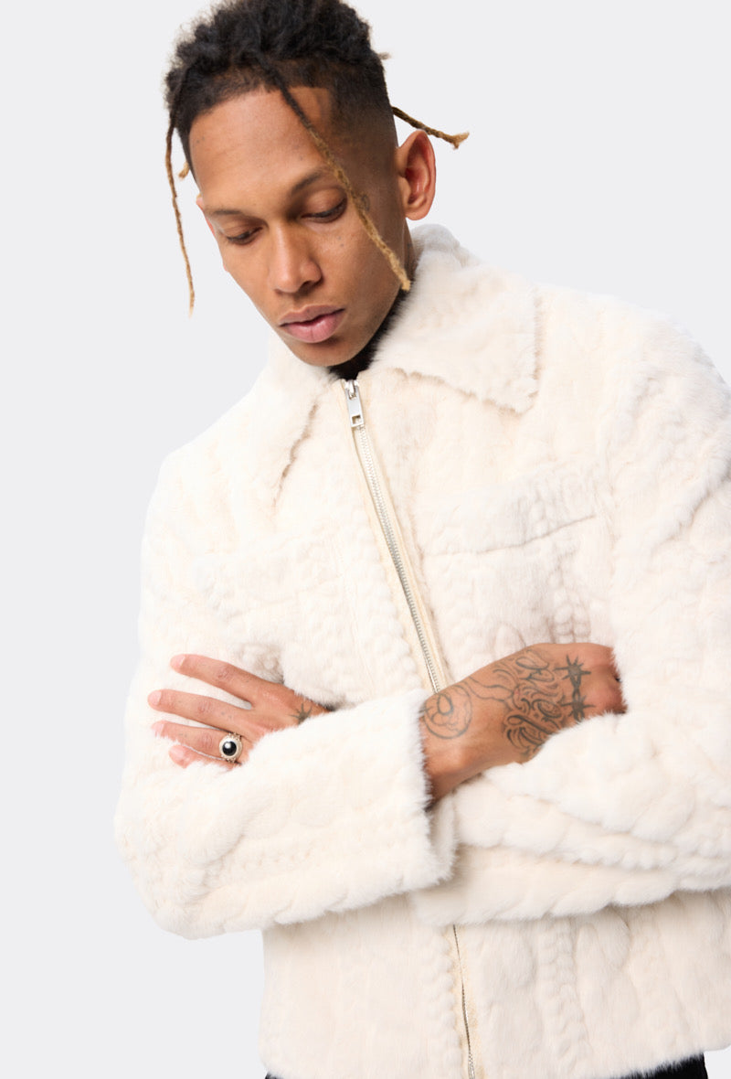 Veste fourrure blanche Montréal