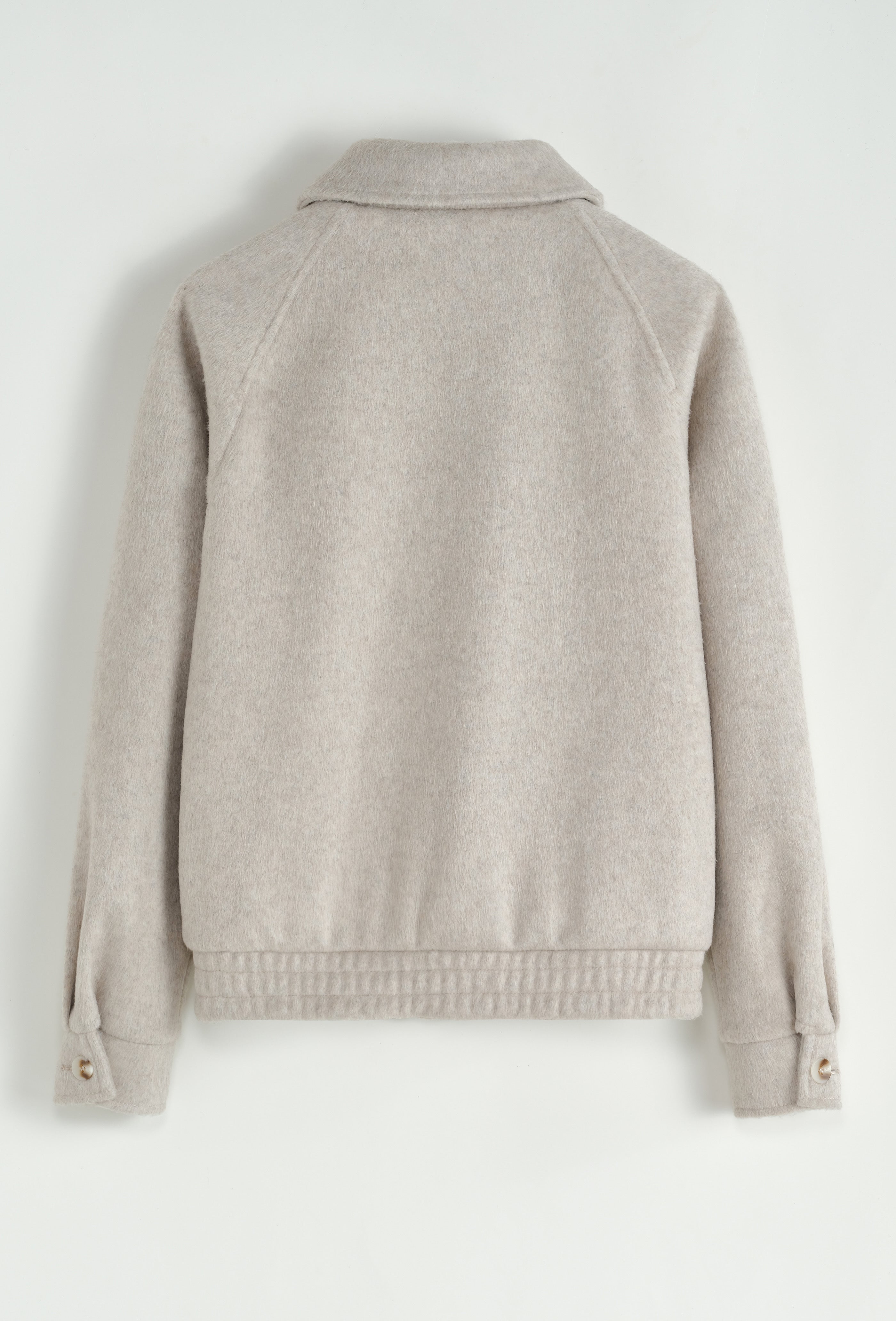 Veste zipée beige en laine