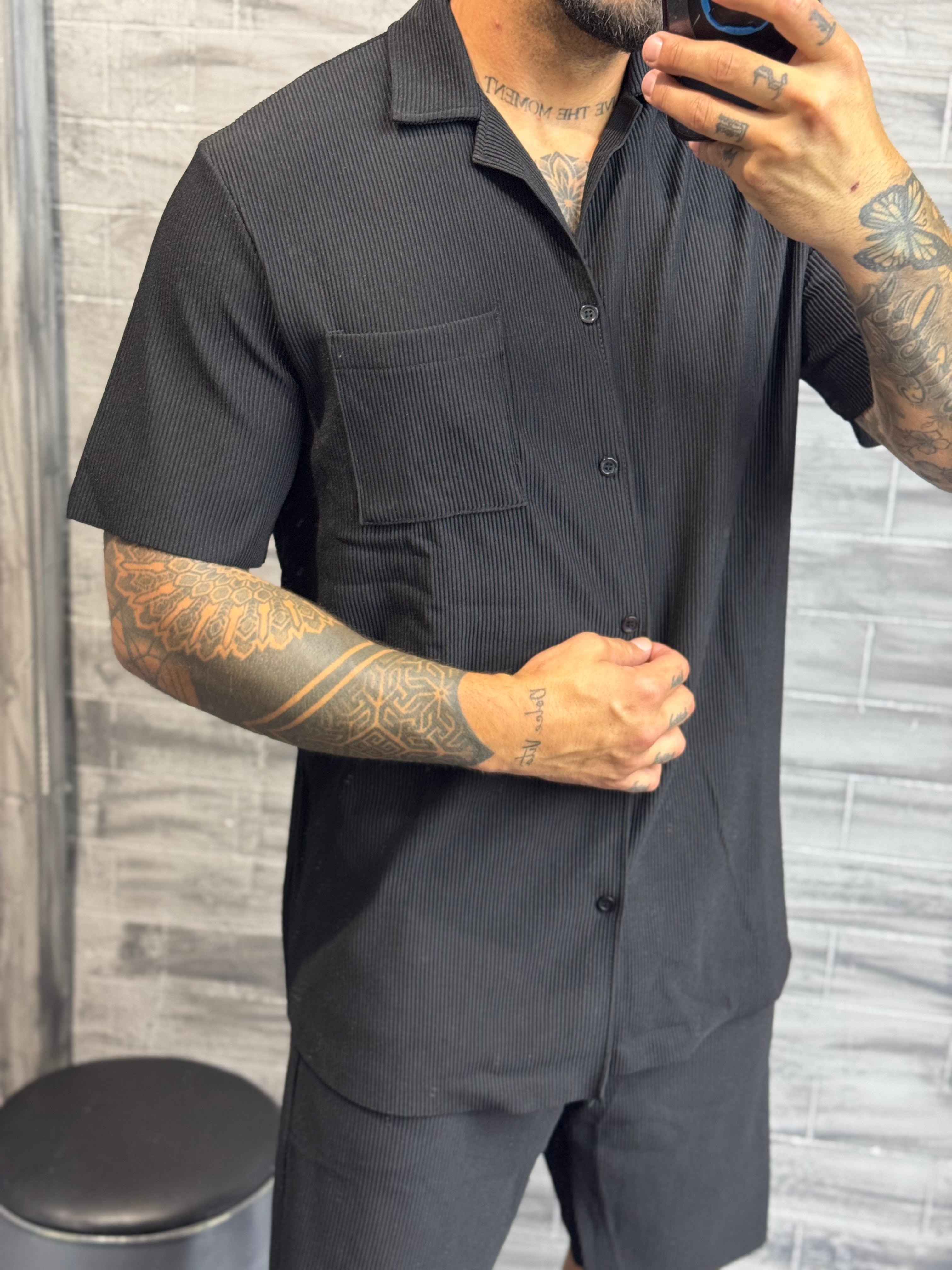 Ensemble Pablo short + chemise noir