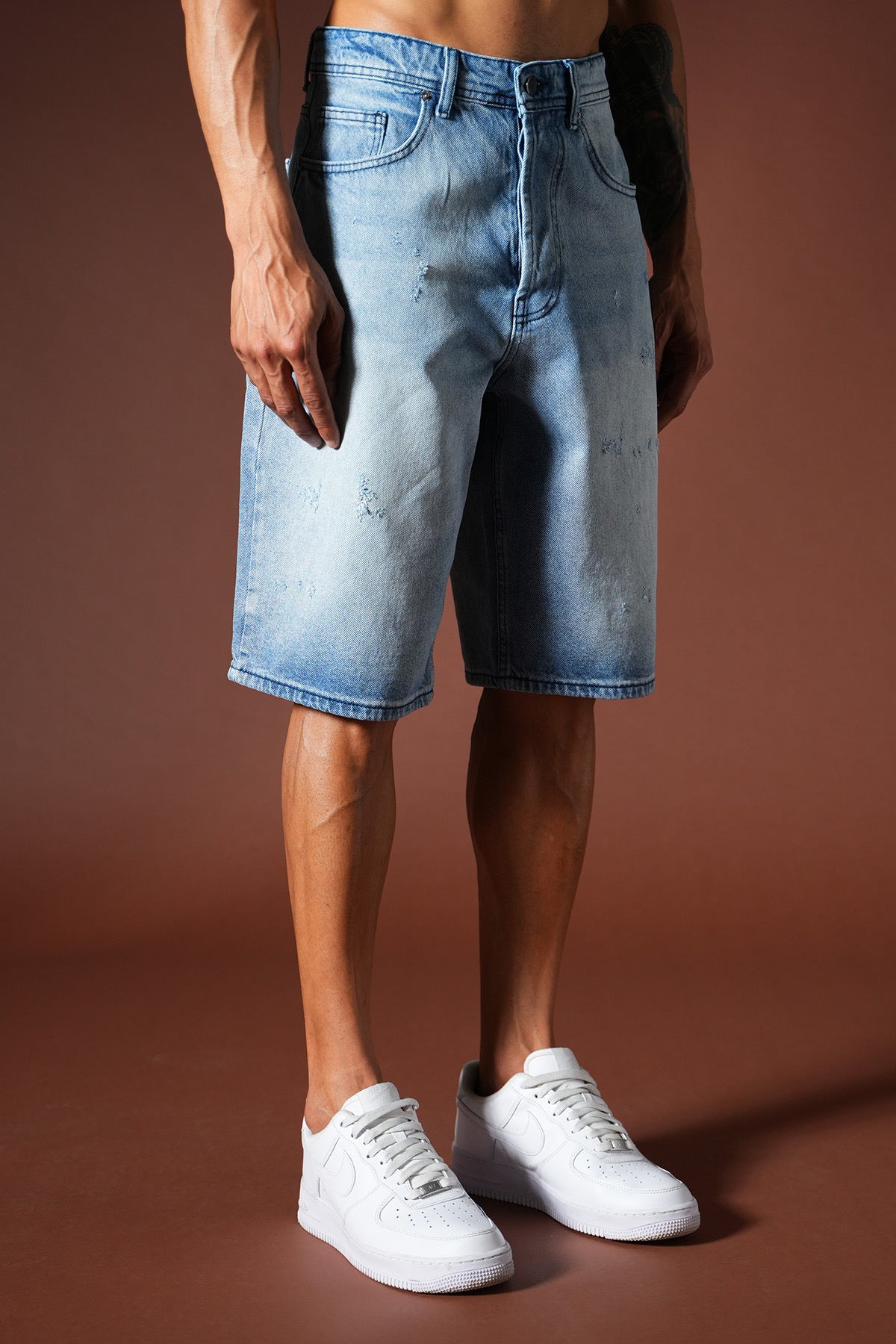 Short Jean bermuda bleu clair