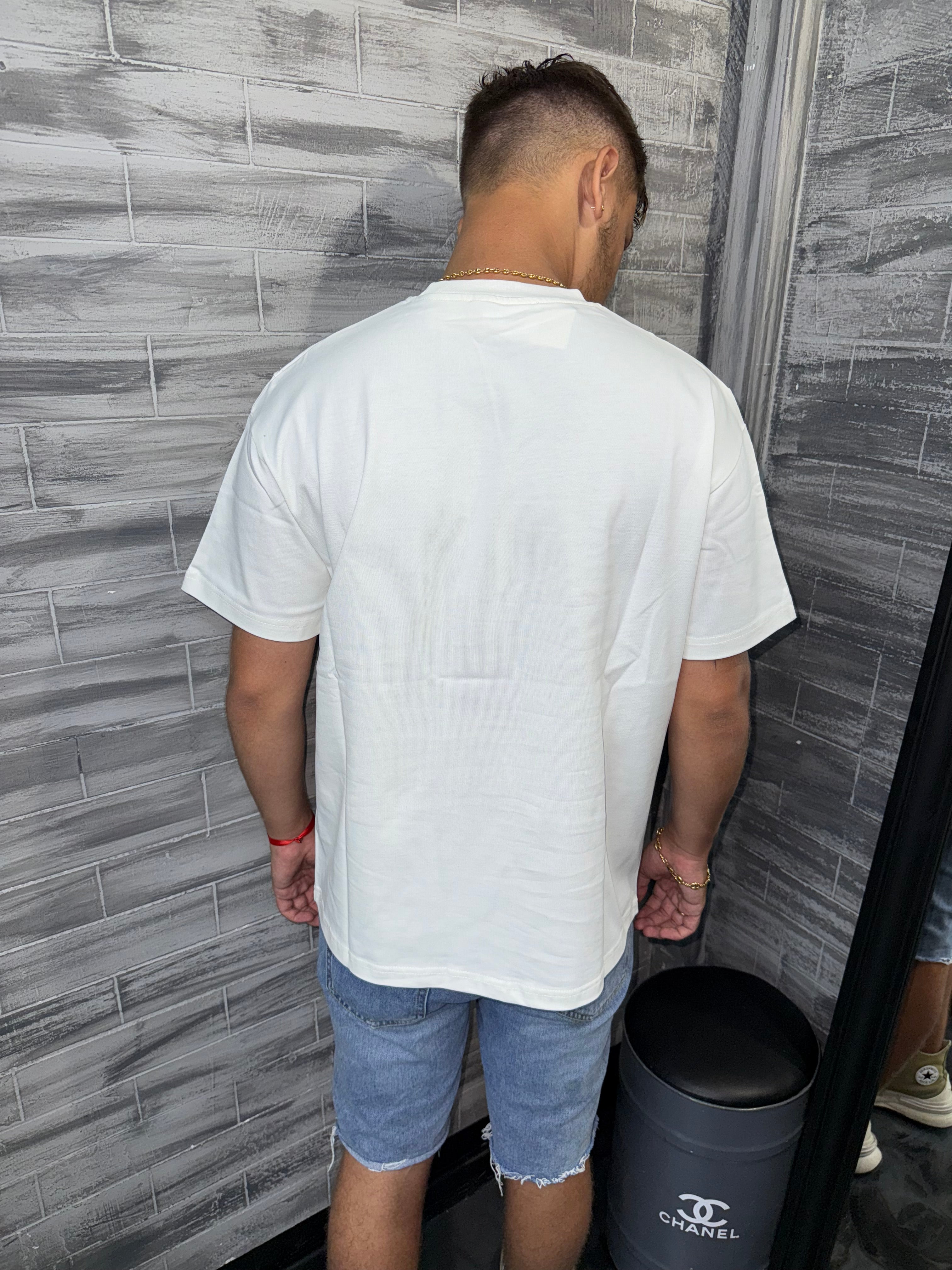 T-shirt Blanc cœur beige