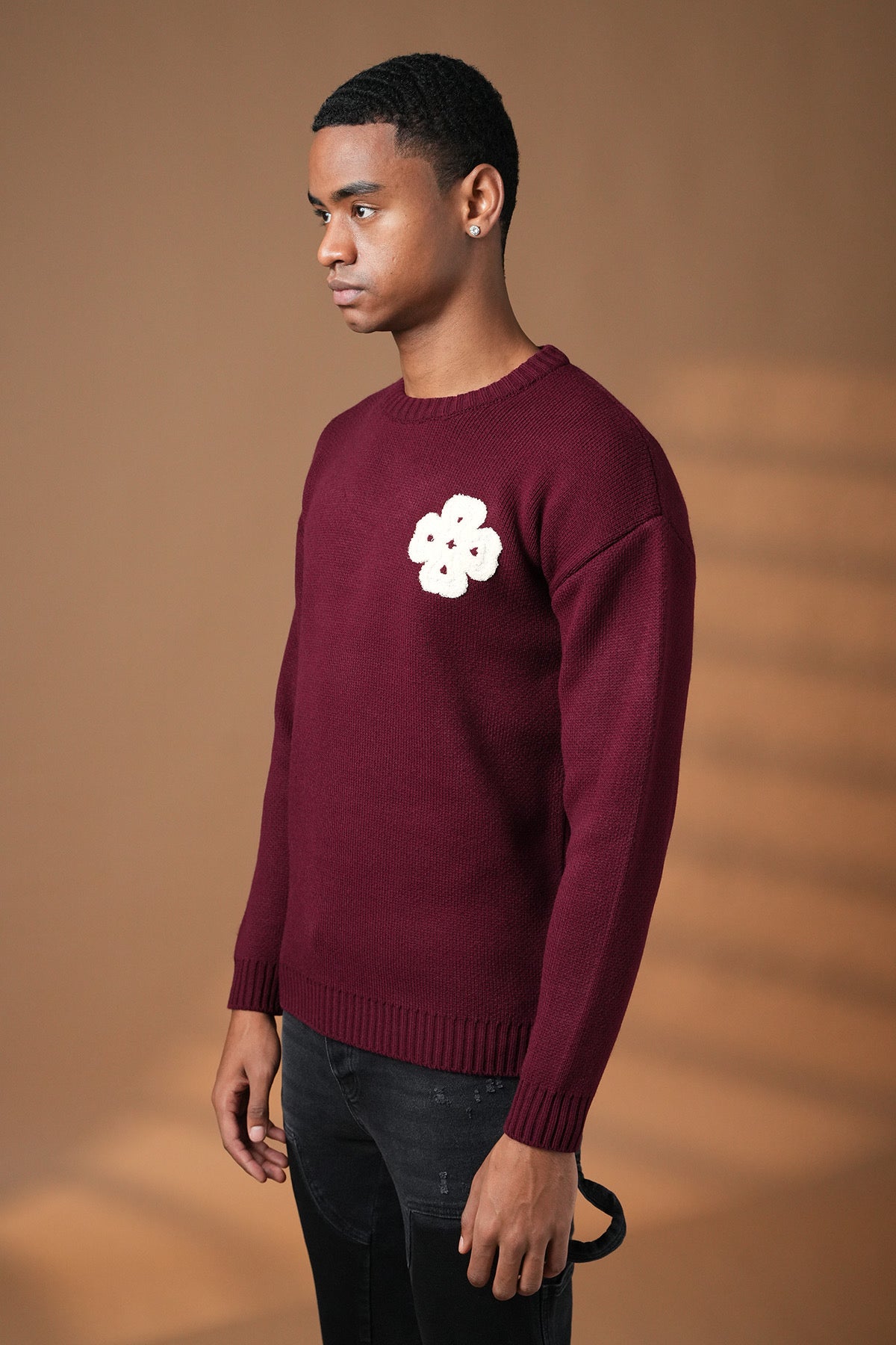 Pull Treffle bordeaux