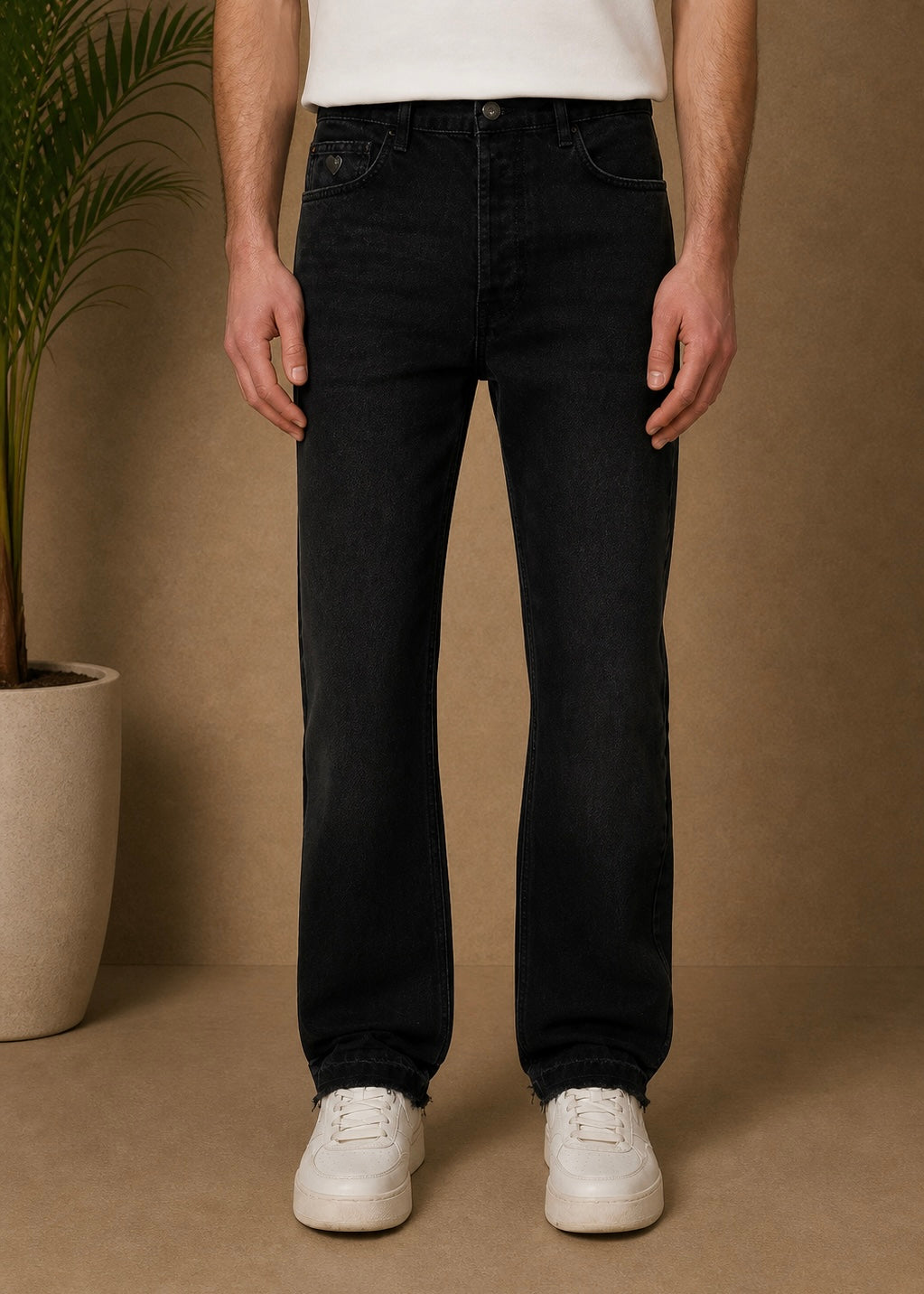 Flare Jean coeur gris foncé