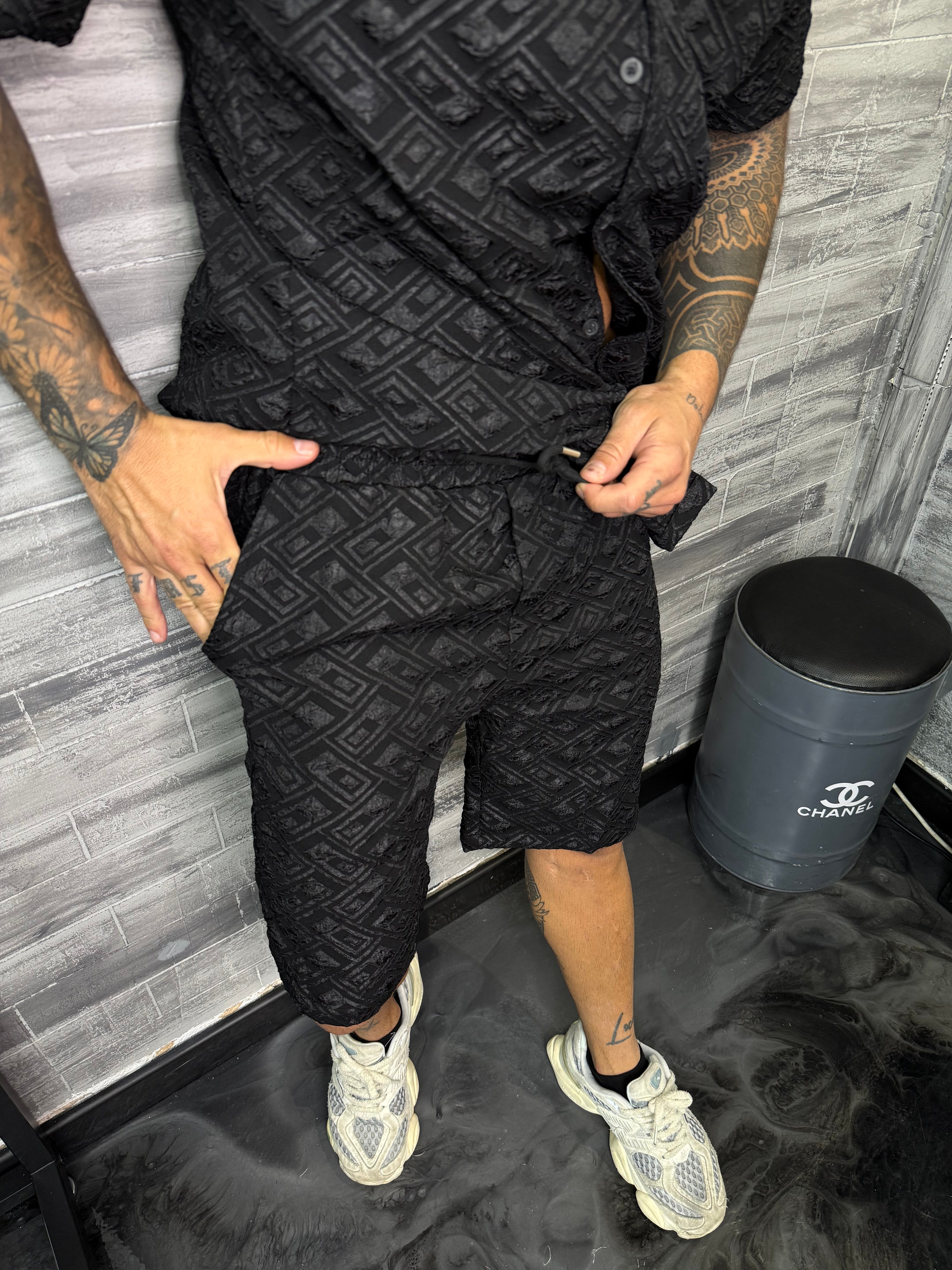 Ensemble Napoli short + chemise noir