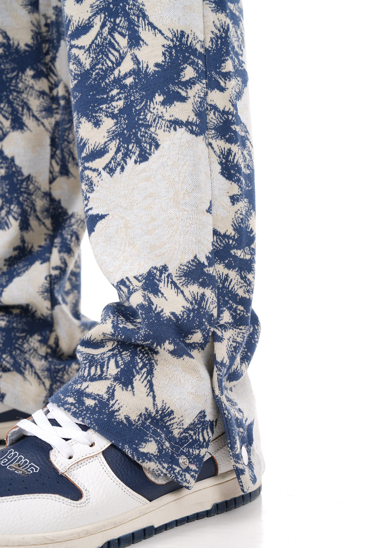 Pantalon motif bleu beige LL1118