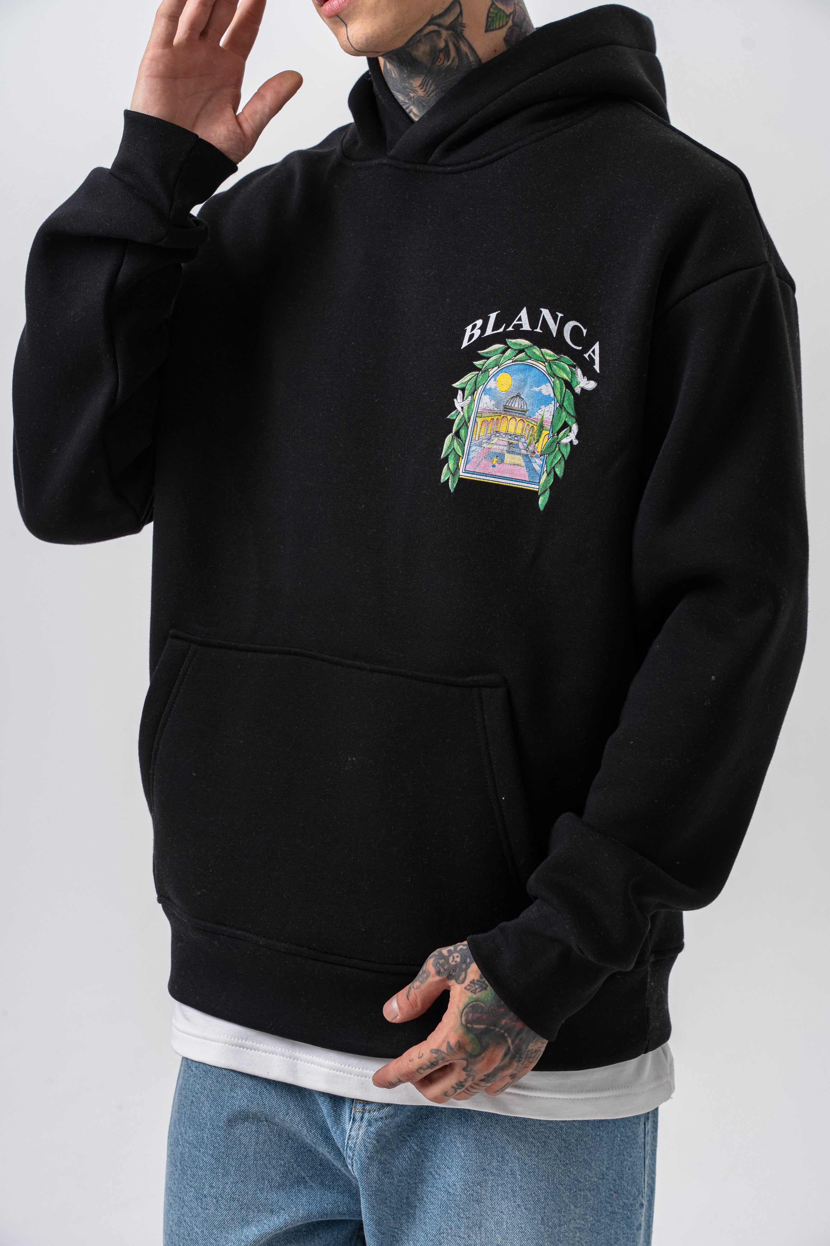 Sweat capuche BLANCA noir