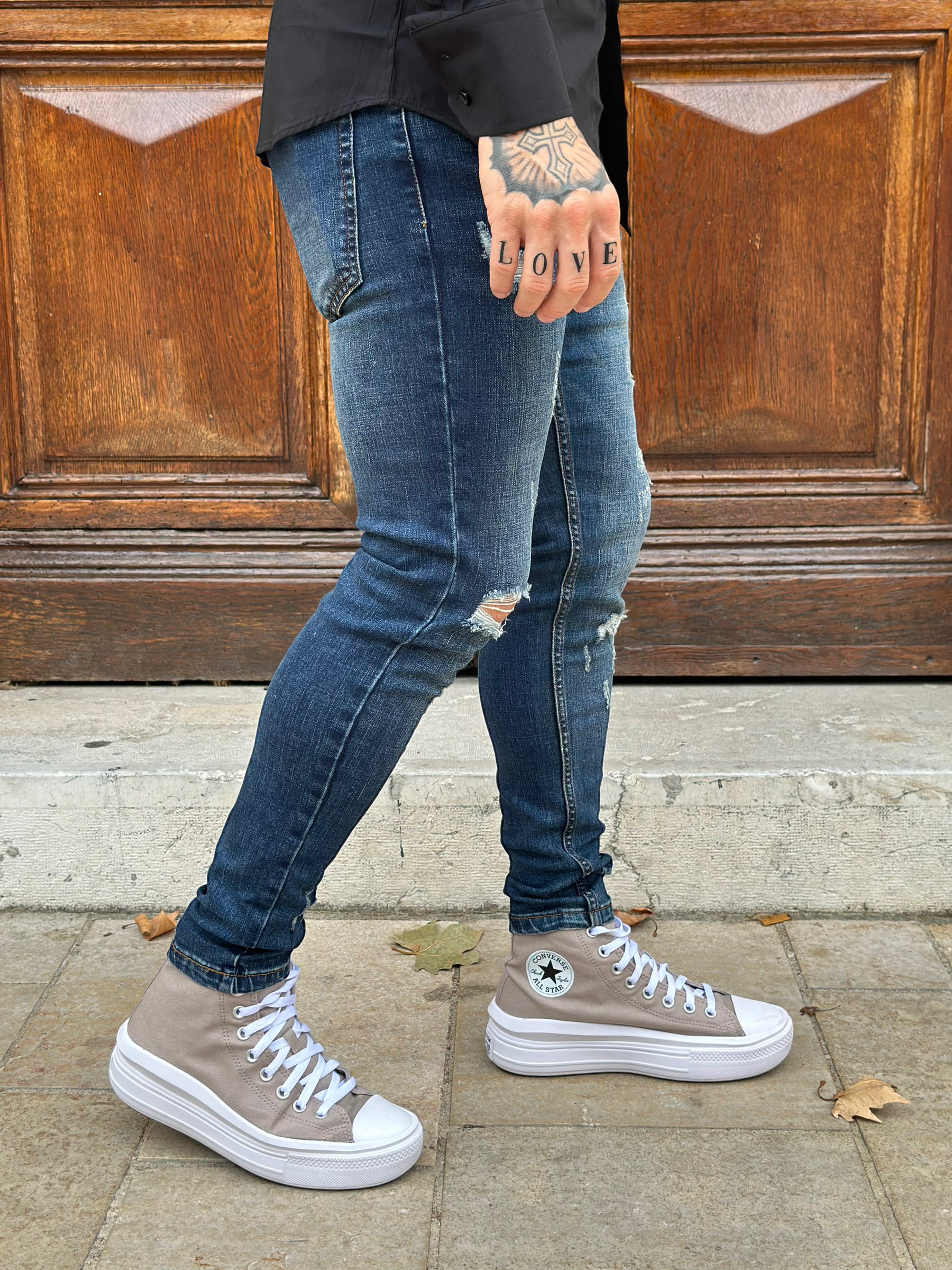 Frilivin - Jean skinny bleu brut destroy #Vj218-3 - Stayin