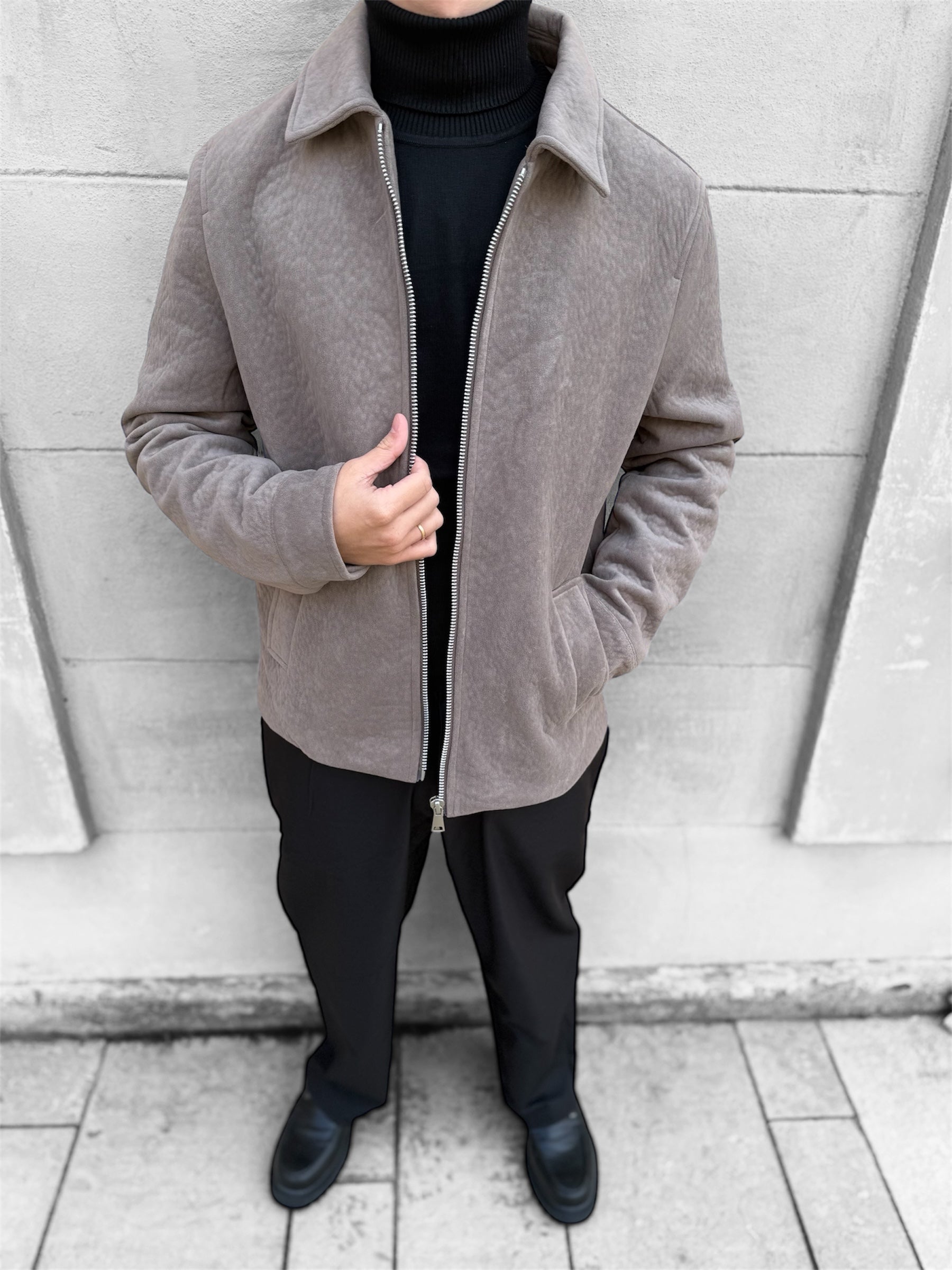 Veste daim marron clair