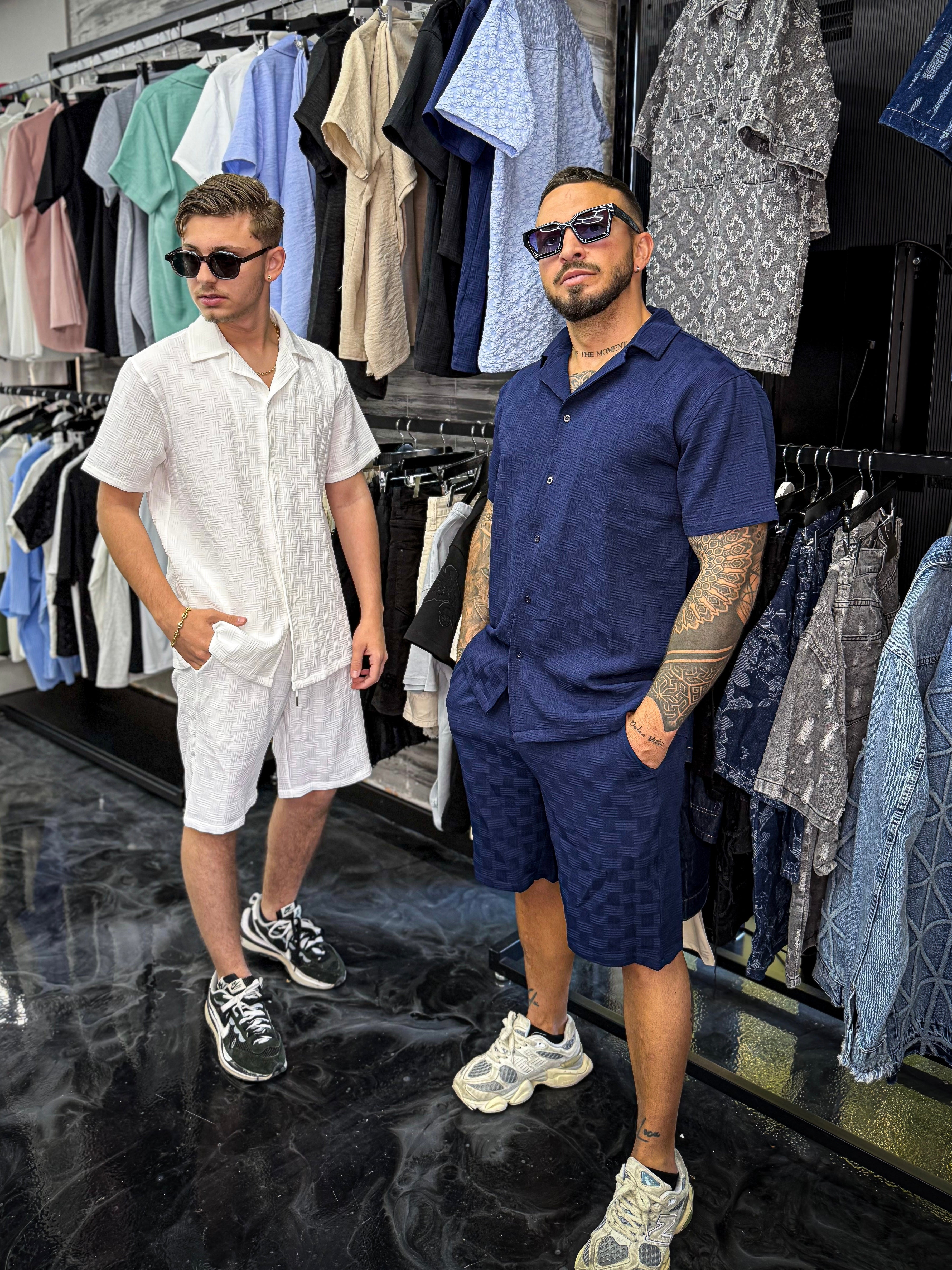 Ensemble Malta short + chemise navy