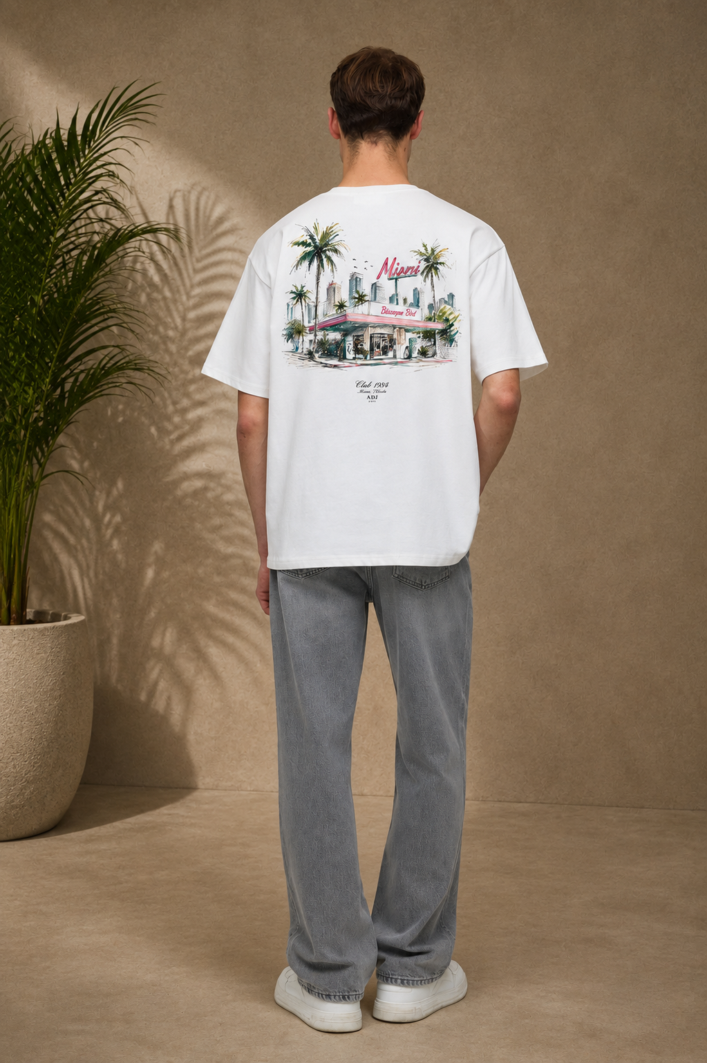 T-shirt Miami blanc