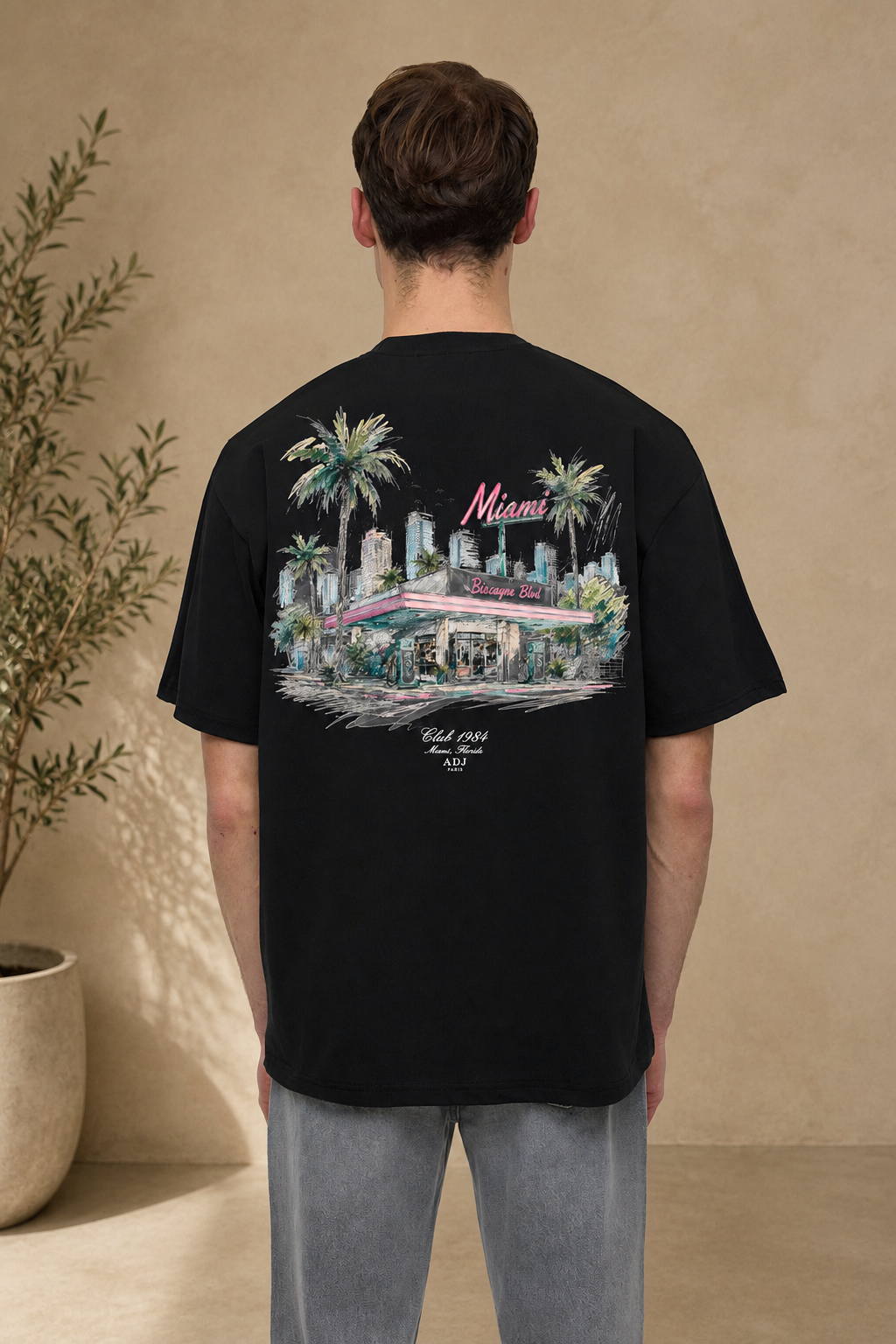 T-shirt Miami noir