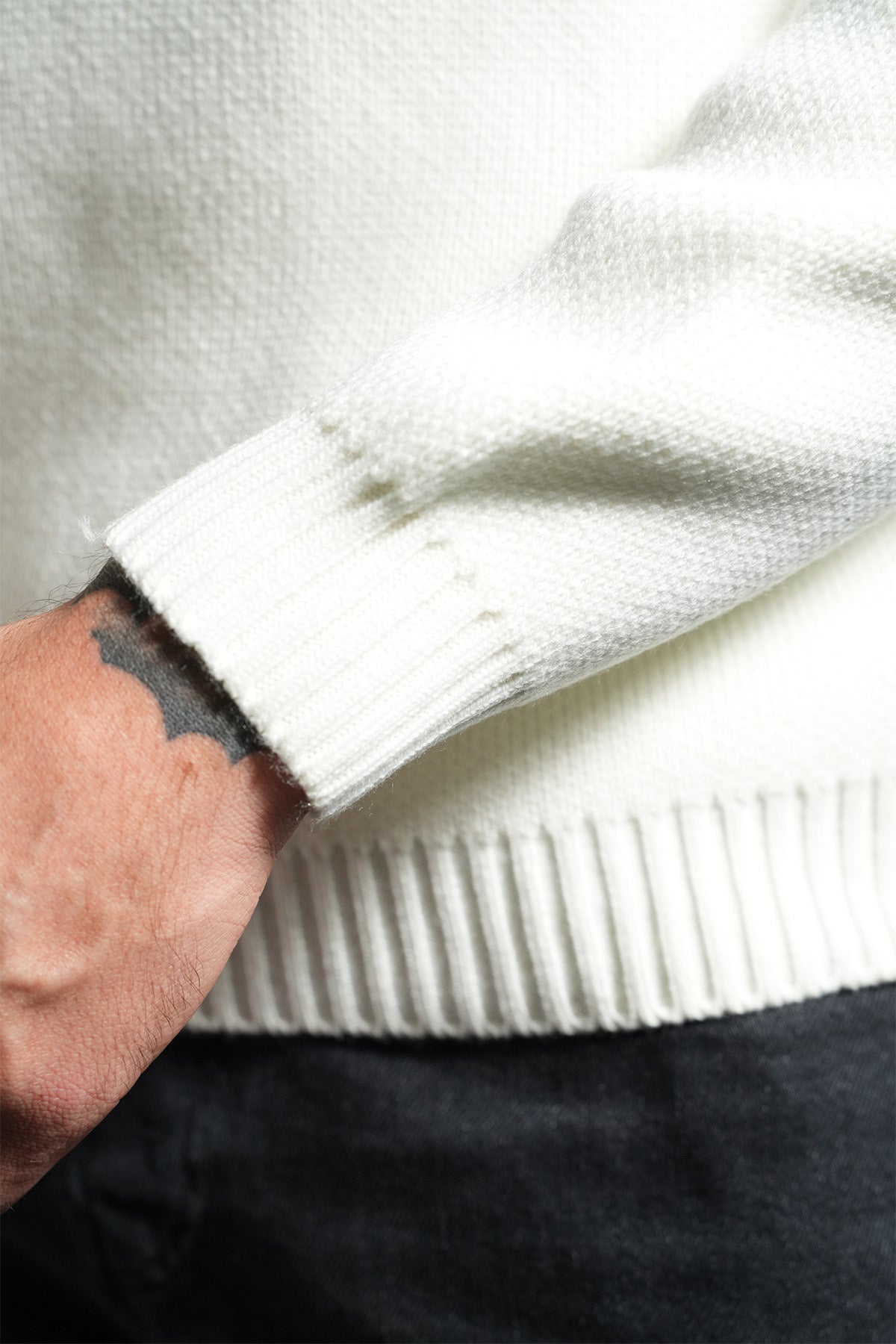 Pull épais maille écru