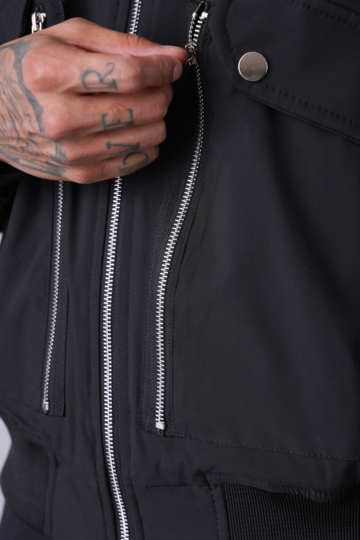 Veste oversize noir zip