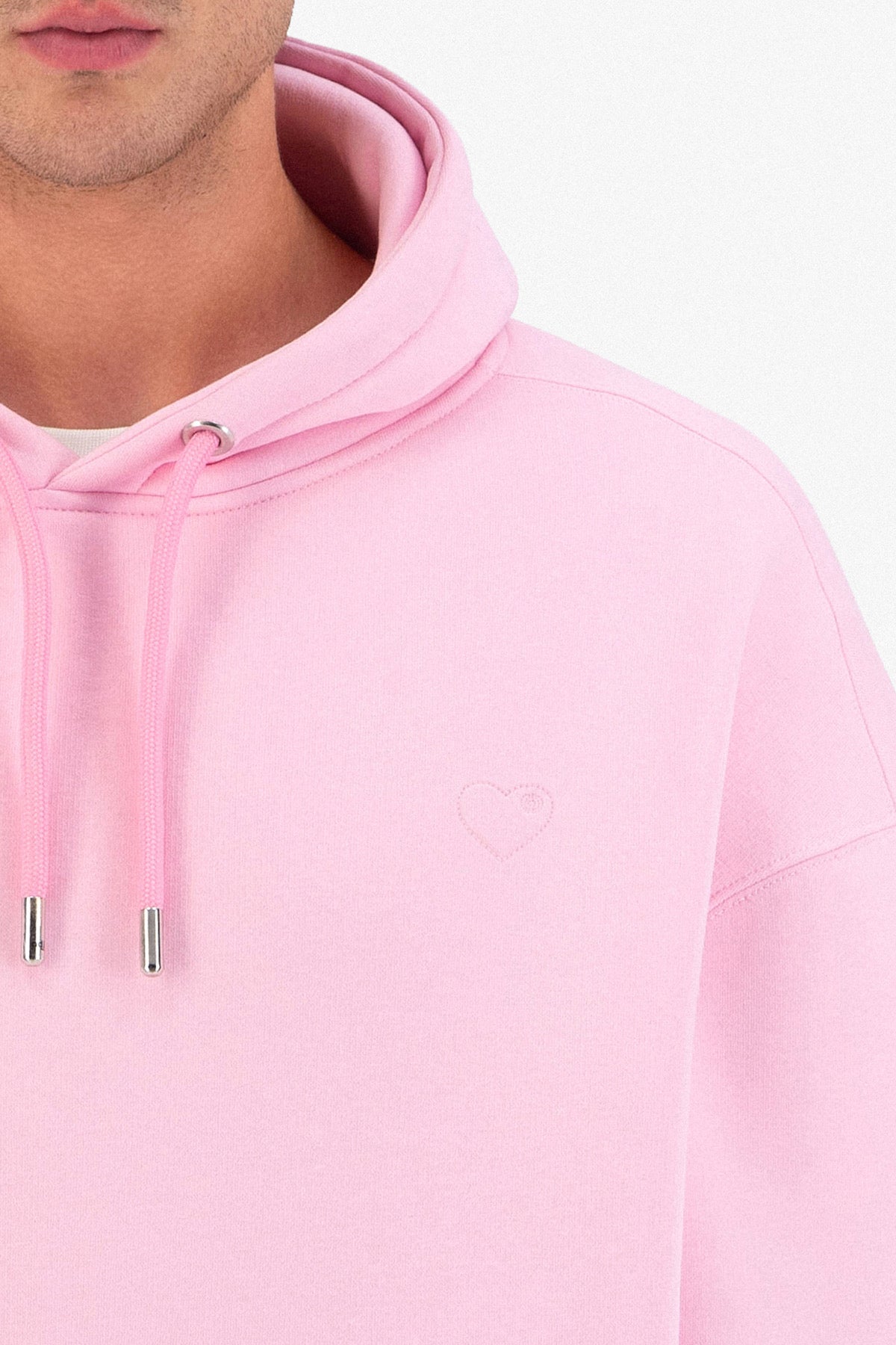 Sweat capuche rose petit cœur