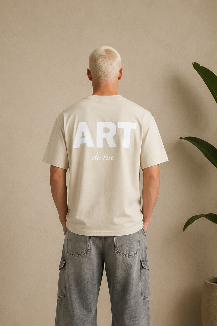 T-Shirt ART futuriste beige