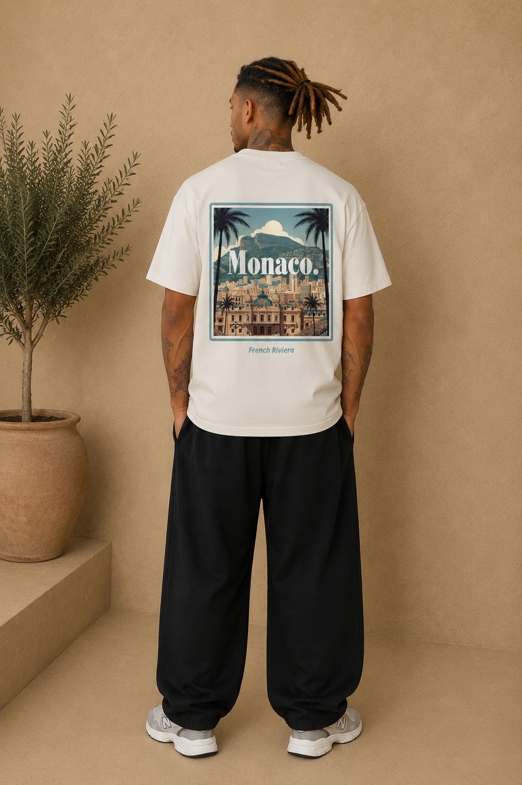 T-Shirt Monaco French Riviera blanc