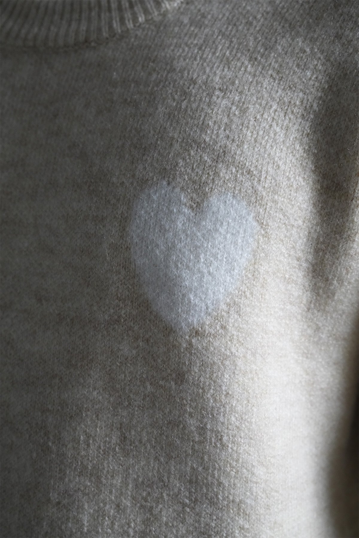 Pull maille beige Cœur