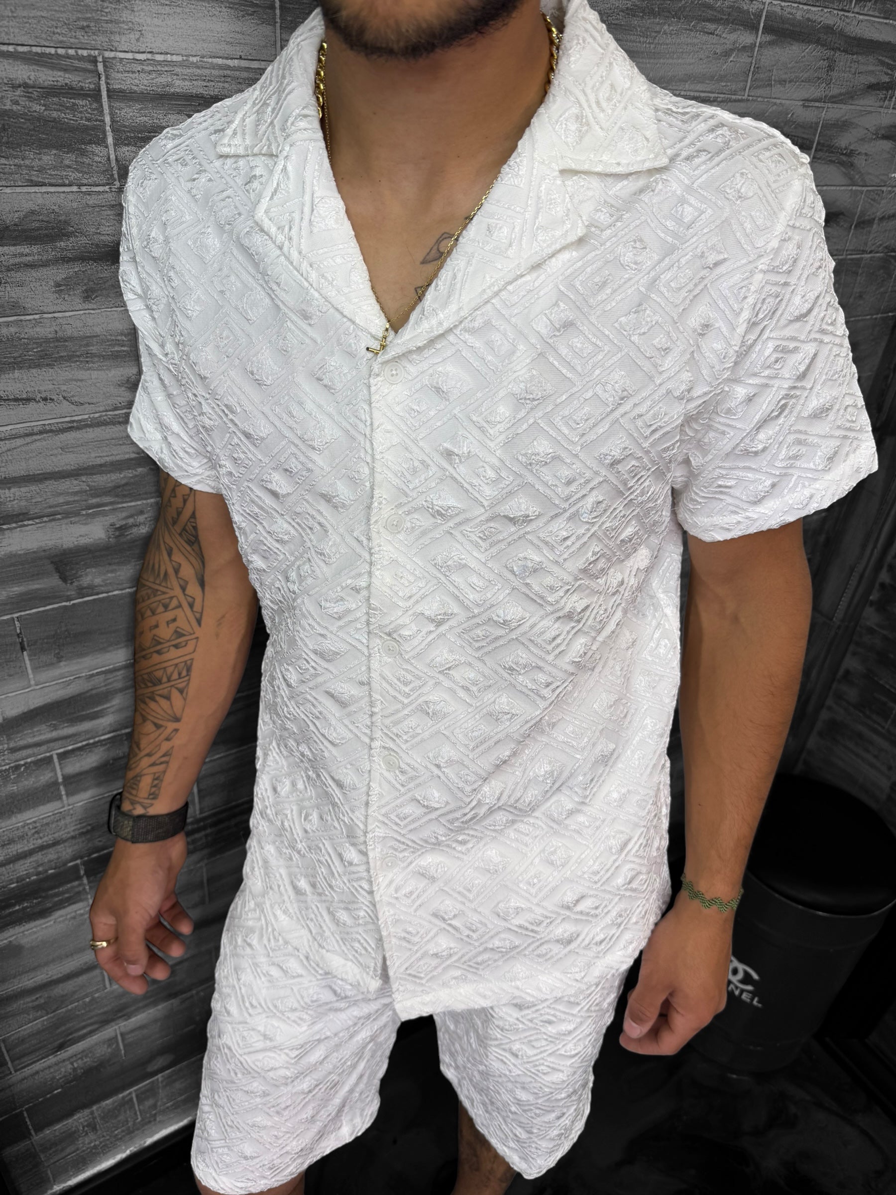 Ensemble Napoli short + chemise blanc