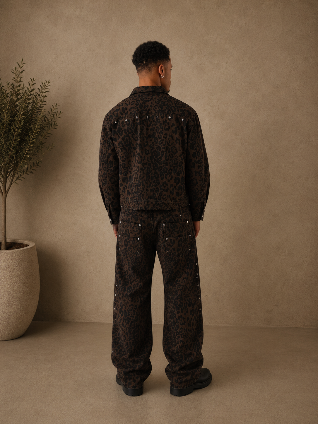PXP - Veste denim léopard