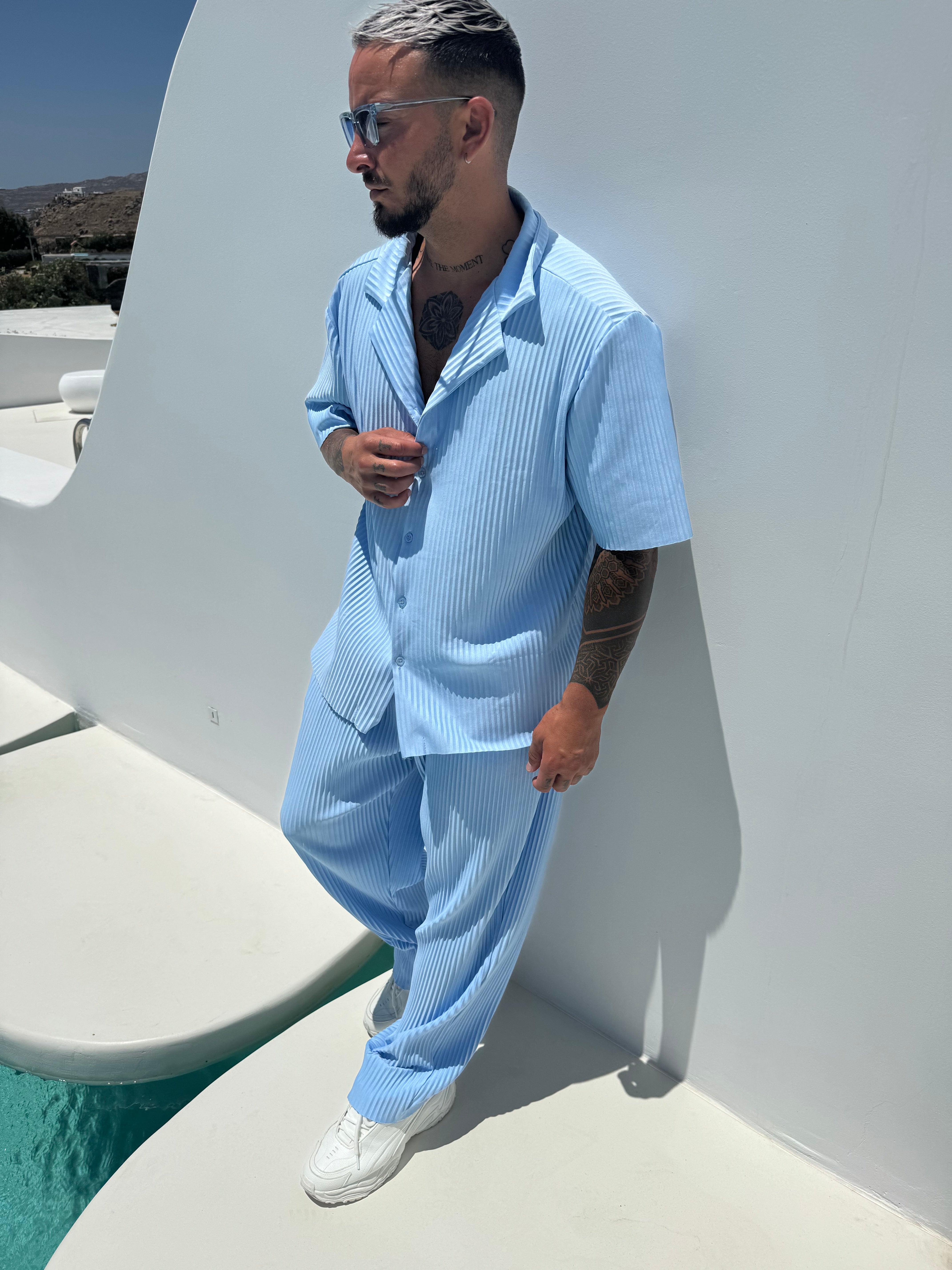 Ensemble Pablo Chemise pantalon Oversize Bleu